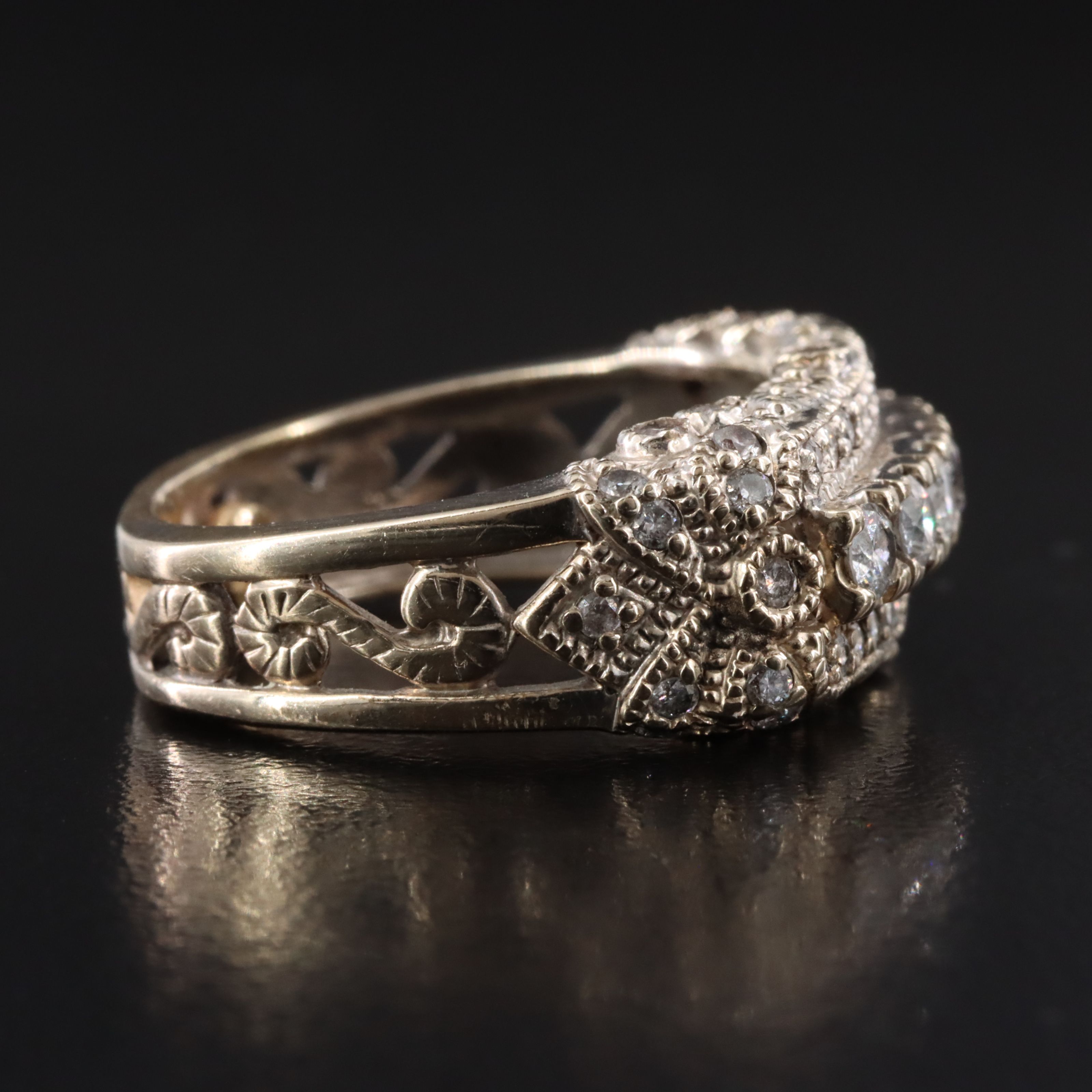 14K 0.73 CTW Diamond East-West Ring