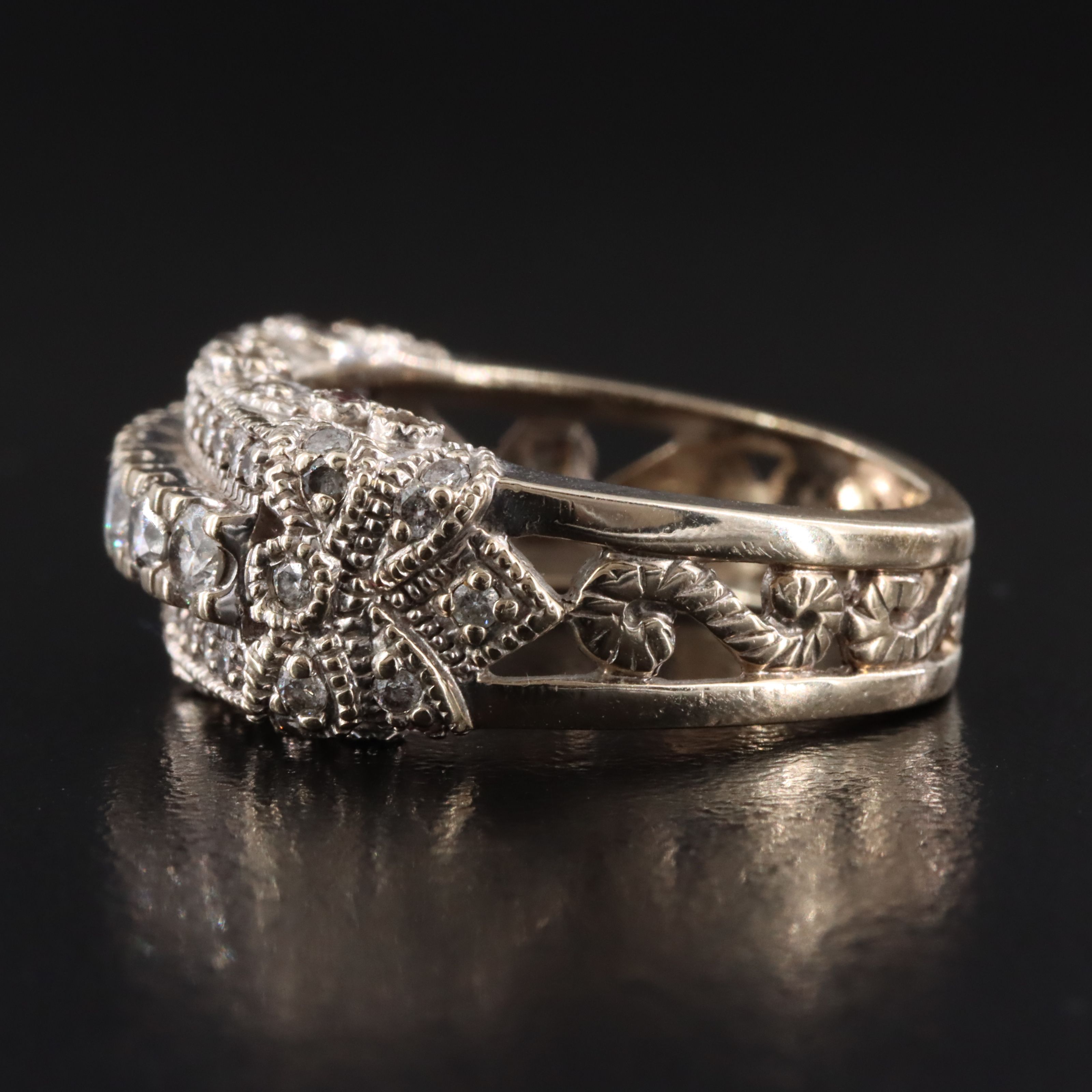 14K 0.73 CTW Diamond East-West Ring