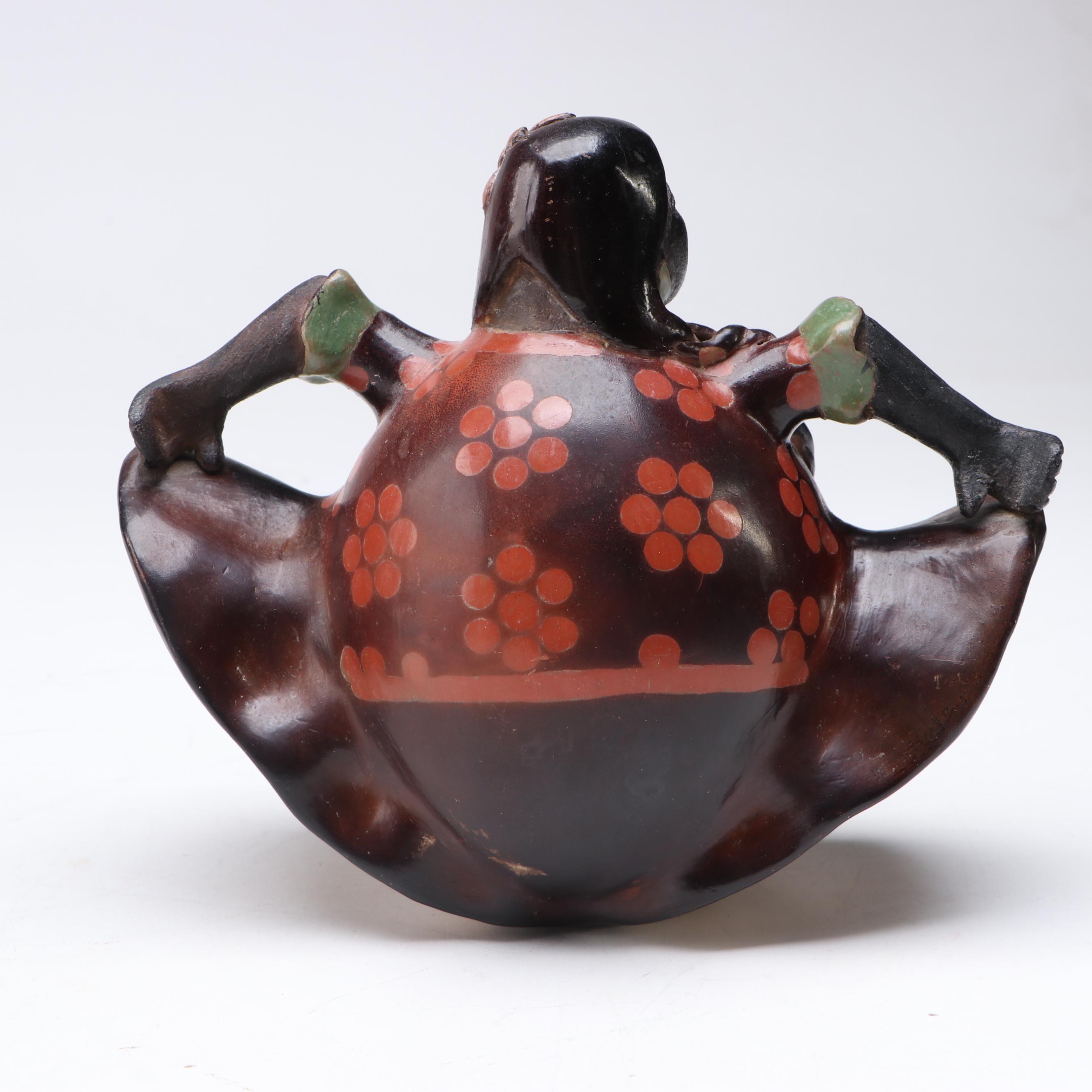 Peruvian Chulucanas Dancing Man and Woman Figurines