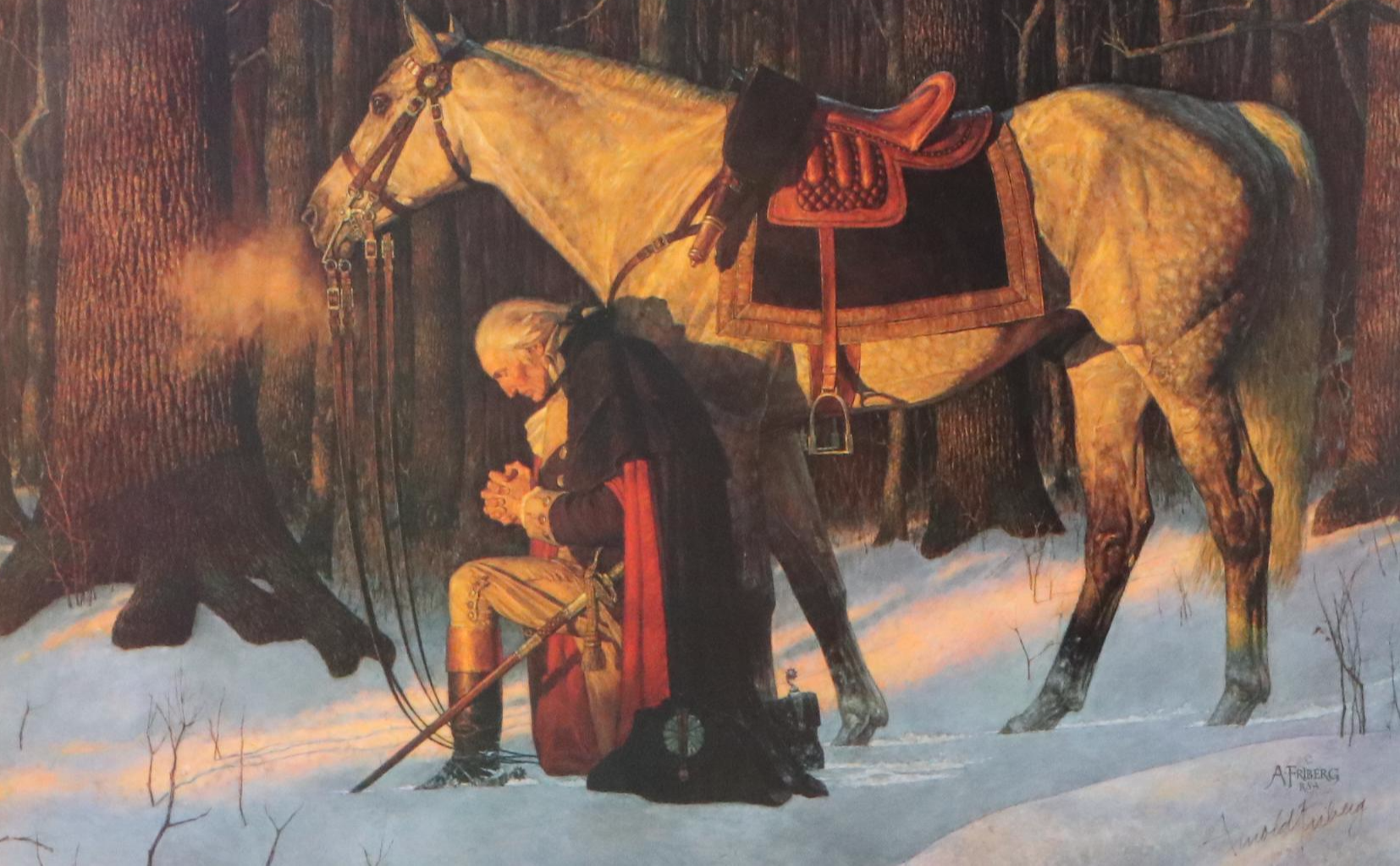 Arnold Friberg Offset Lithograph "The Prayer at Valley Forge"