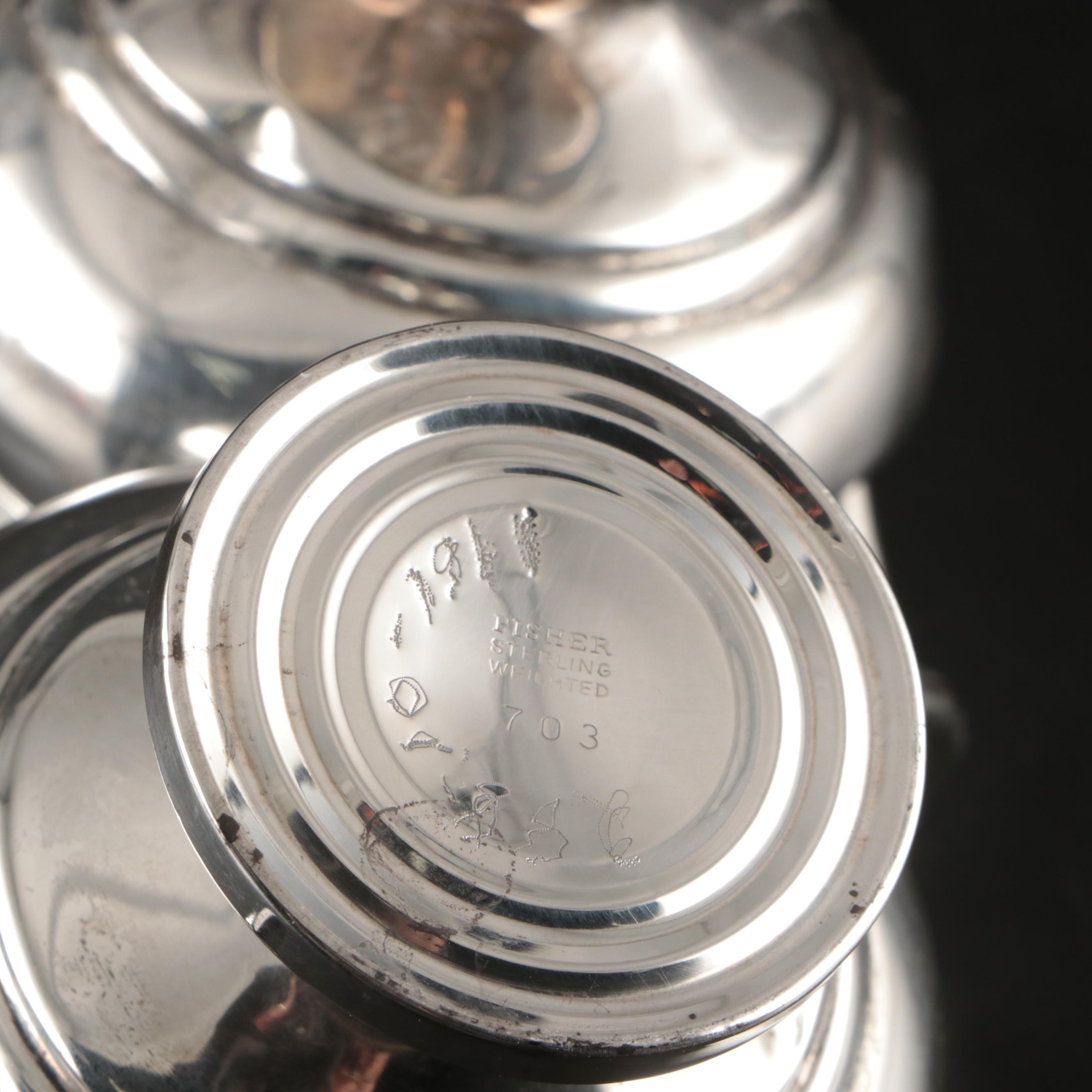 Sterling Whiting Bowl, Fisher Sterling Sugar Bowl, and More Sterling Tableware