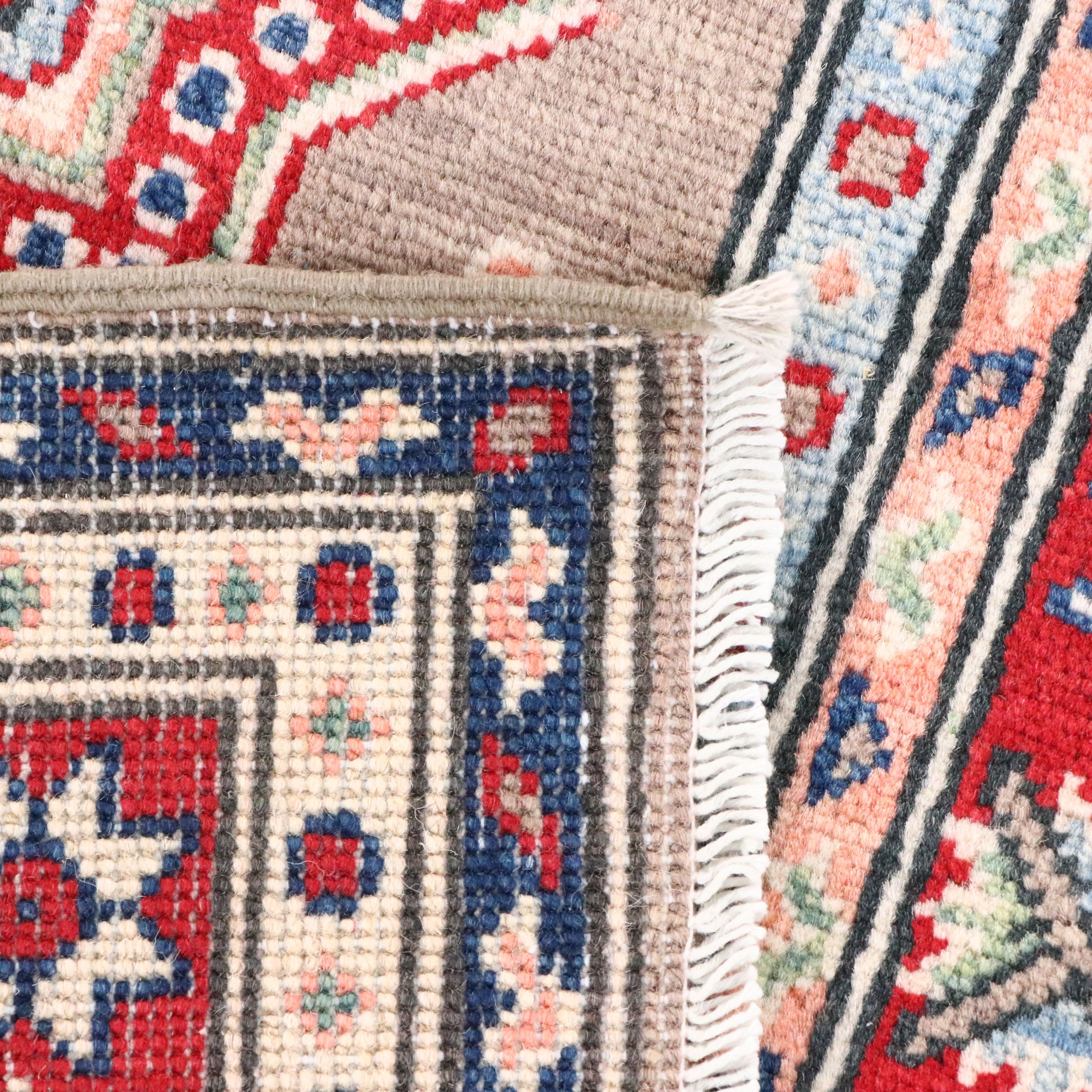 2'9 x 9'8 Hand-Knotted Afghan Kazak Carpet Runner