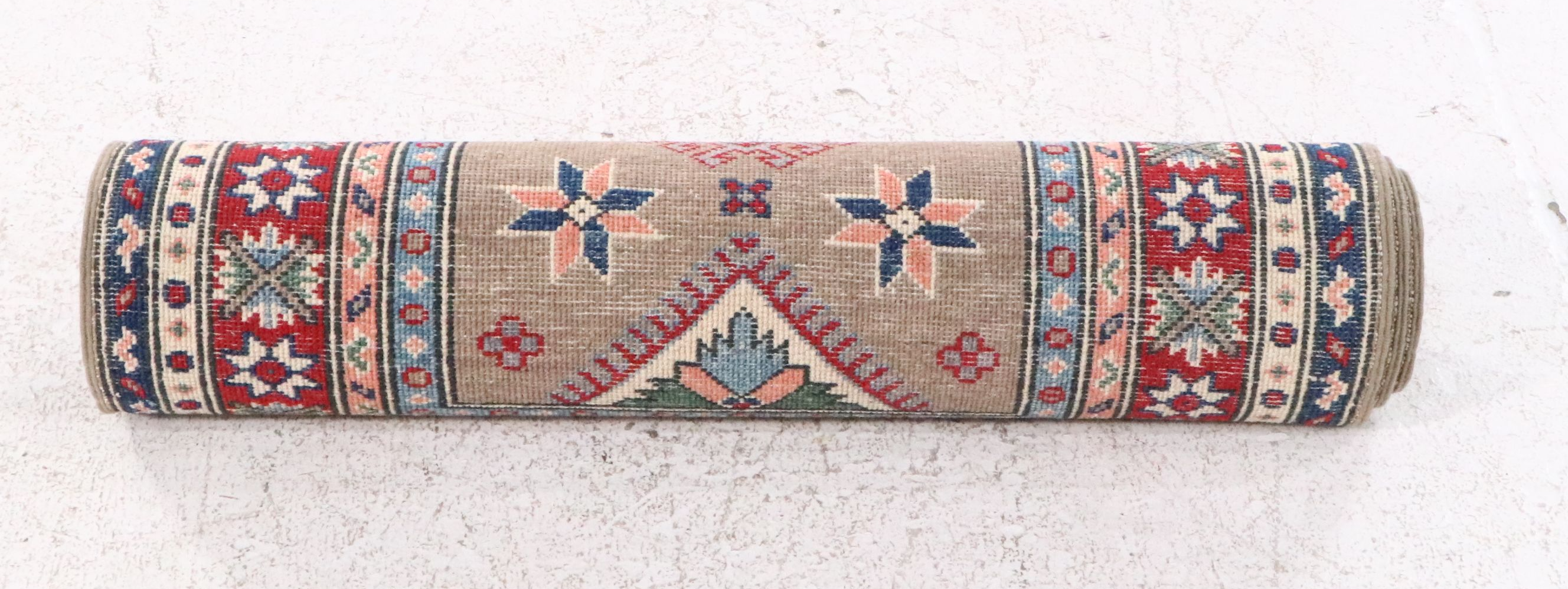 2'9 x 9'8 Hand-Knotted Afghan Kazak Carpet Runner