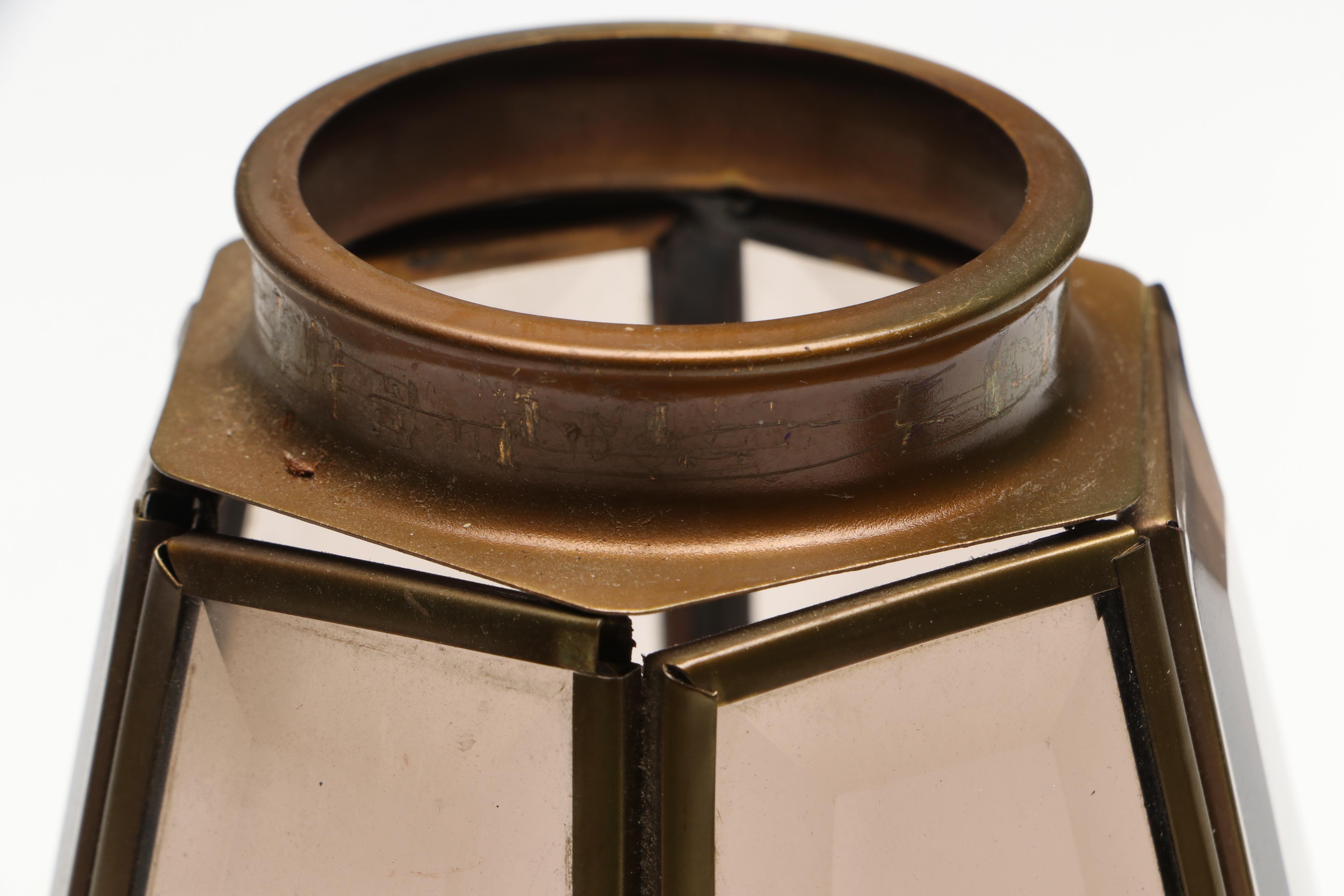 Brass Finish Other Paneled Antique Style Glass Light Shades