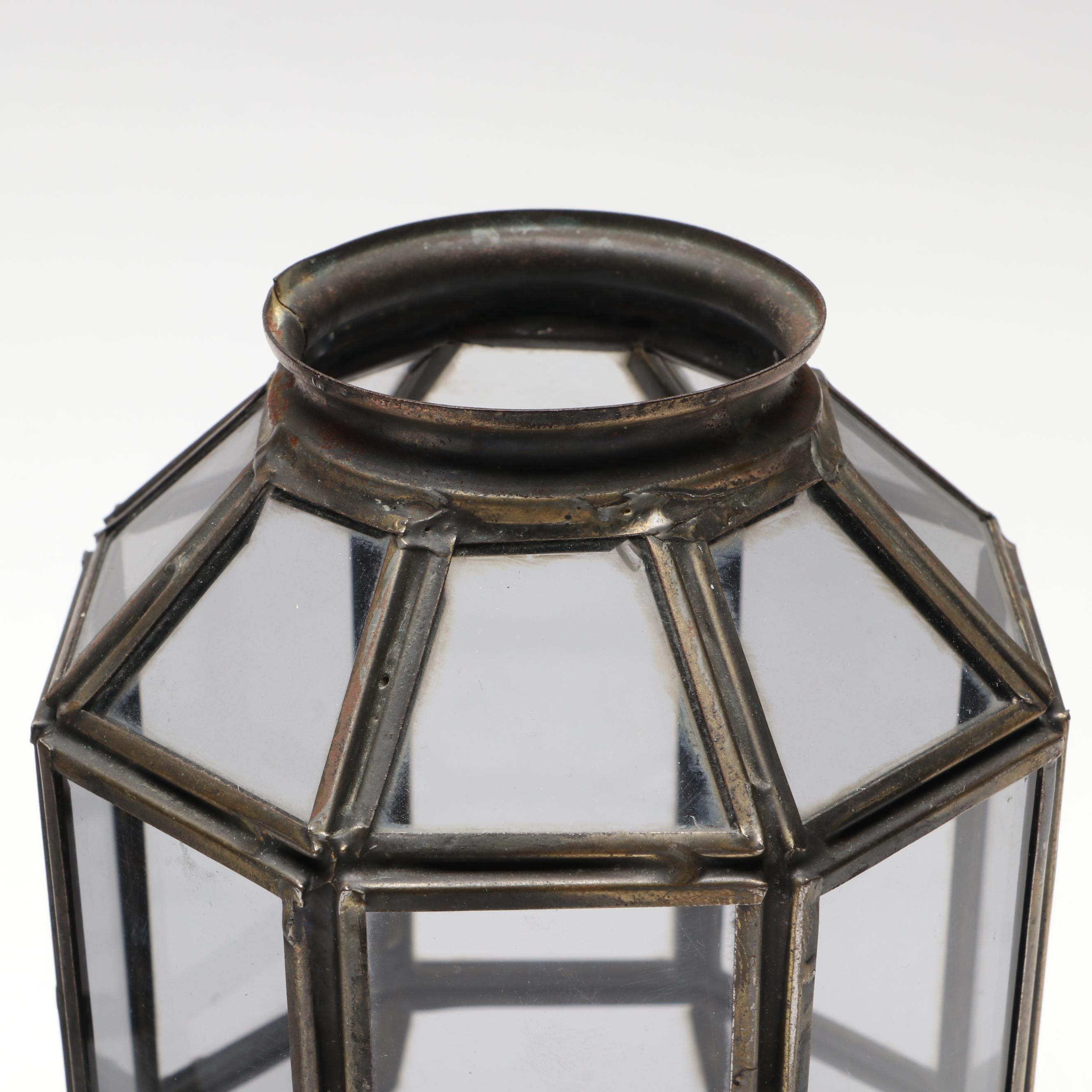 Brass Finish Other Paneled Antique Style Glass Light Shades