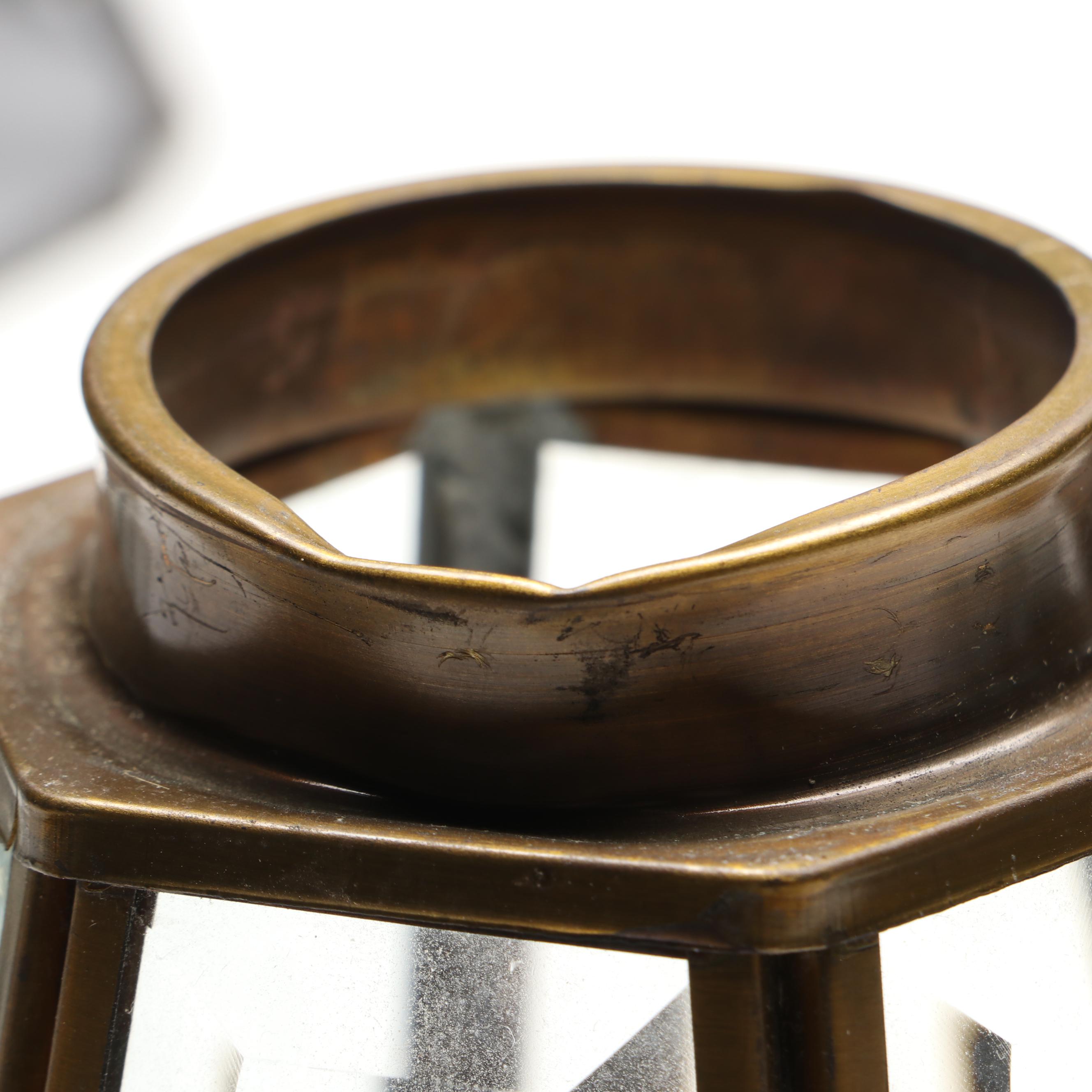 Brass Finish Other Paneled Antique Style Glass Light Shades