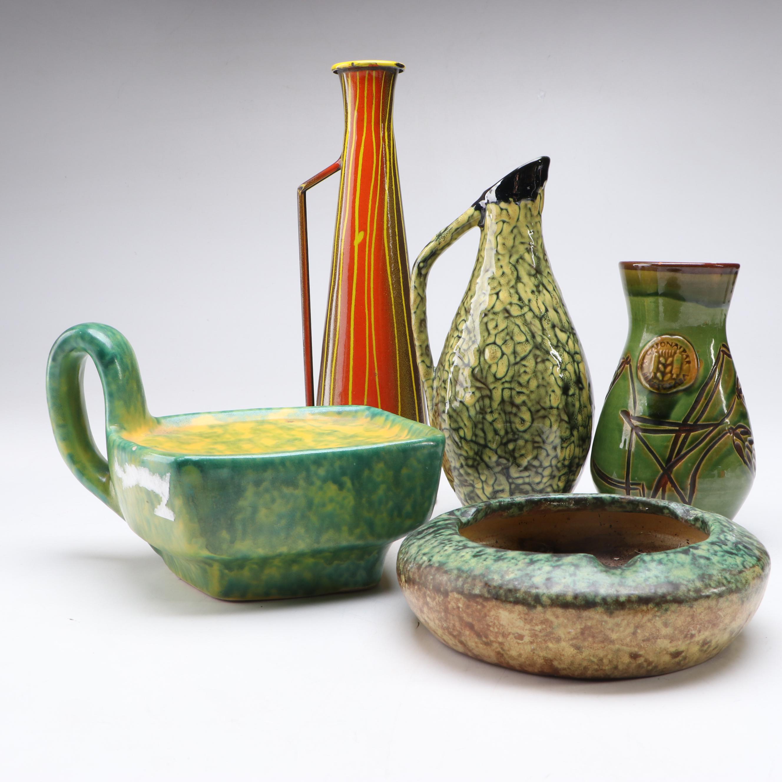 Mid Century Modern Ceramic Vase, Dish, Ashtray and More