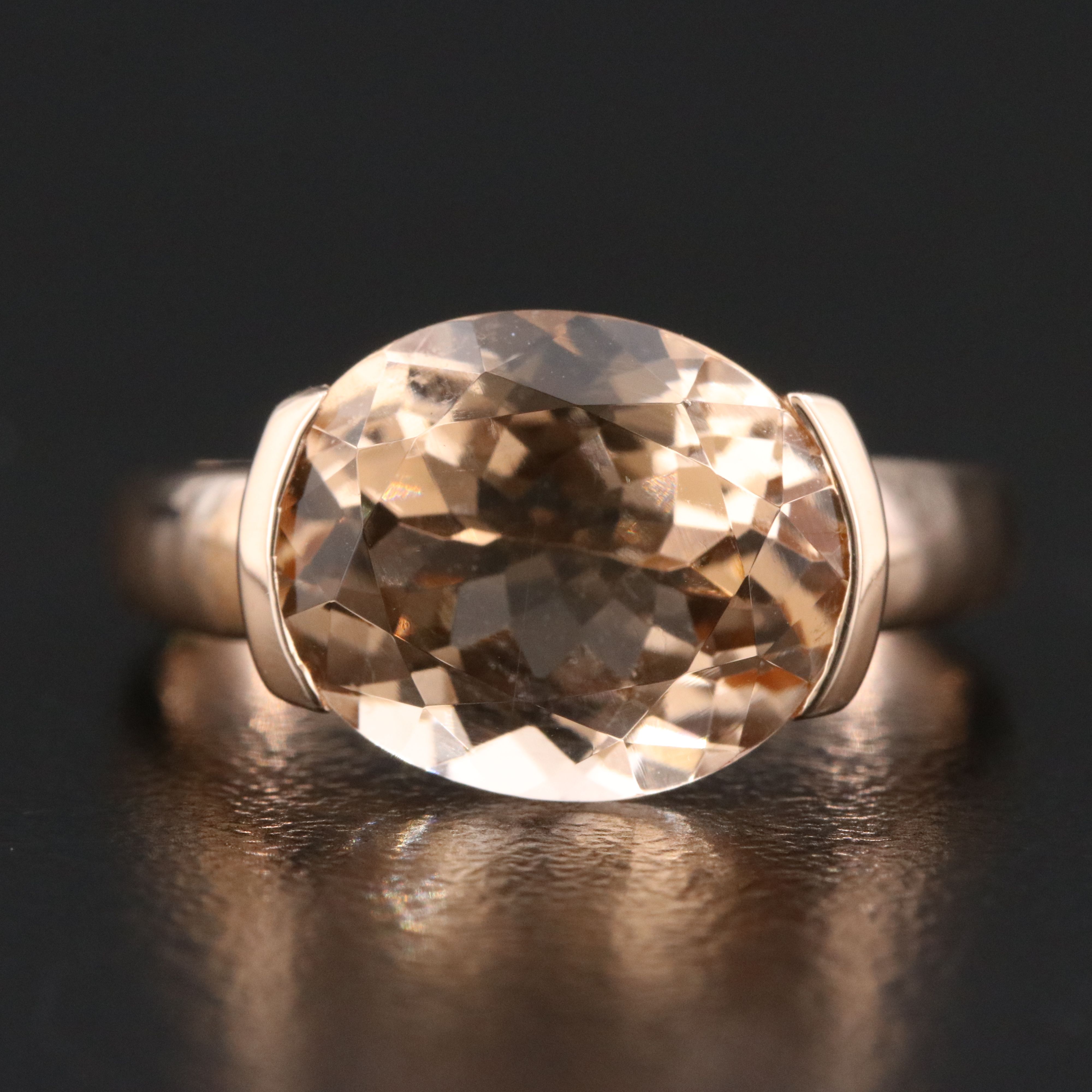 10K Rose Gold Morganite East West Ring
