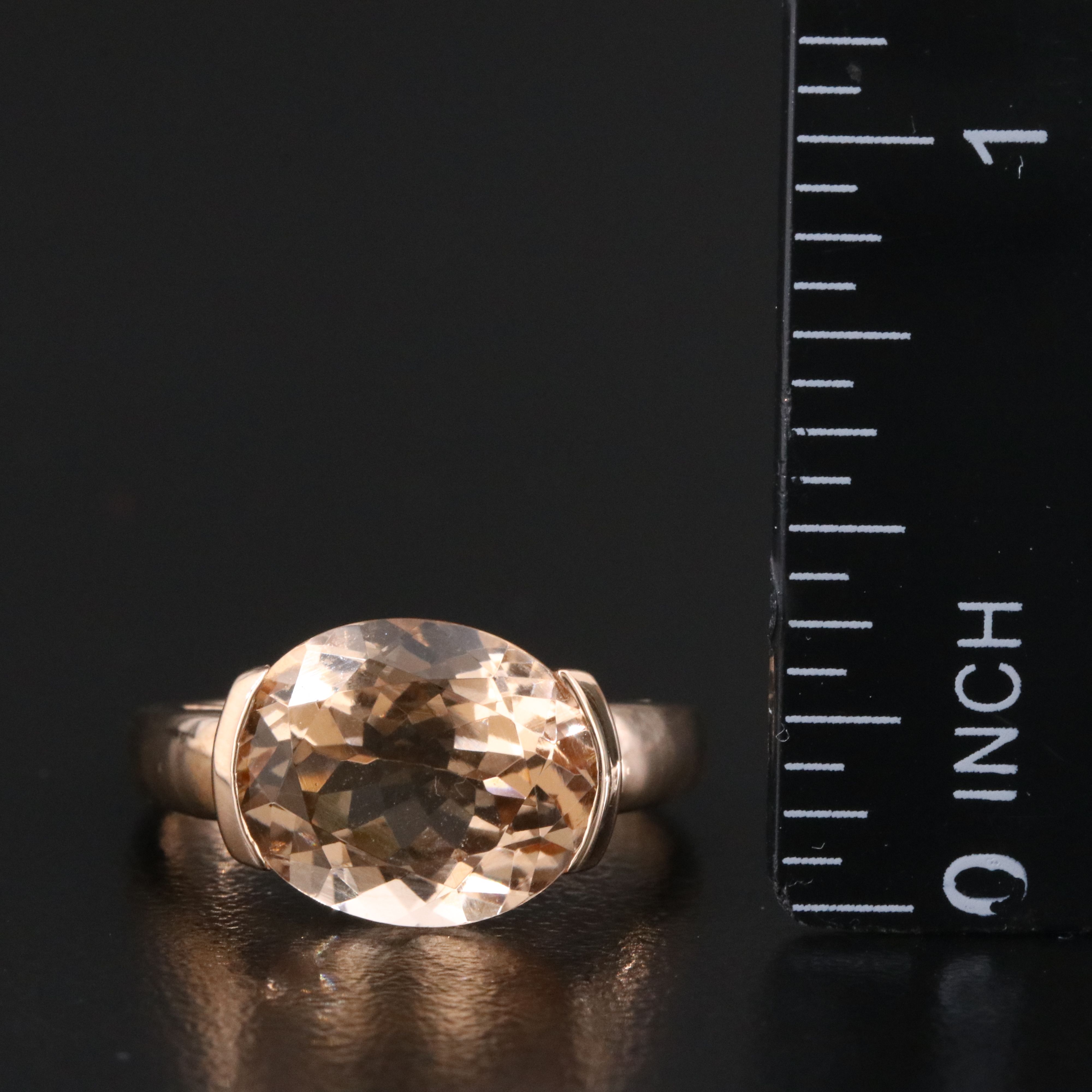 10K Rose Gold Morganite East West Ring