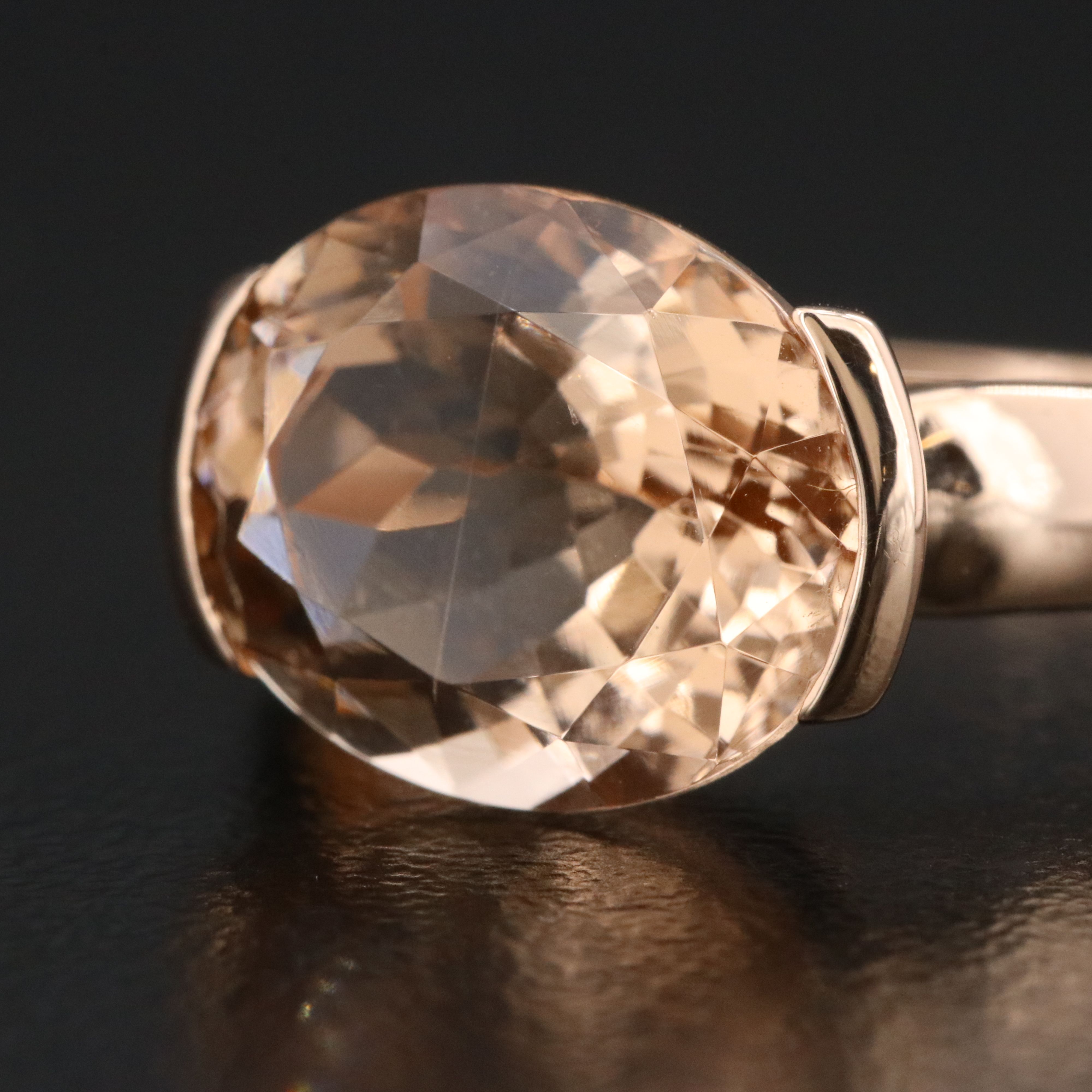 10K Rose Gold Morganite East West Ring