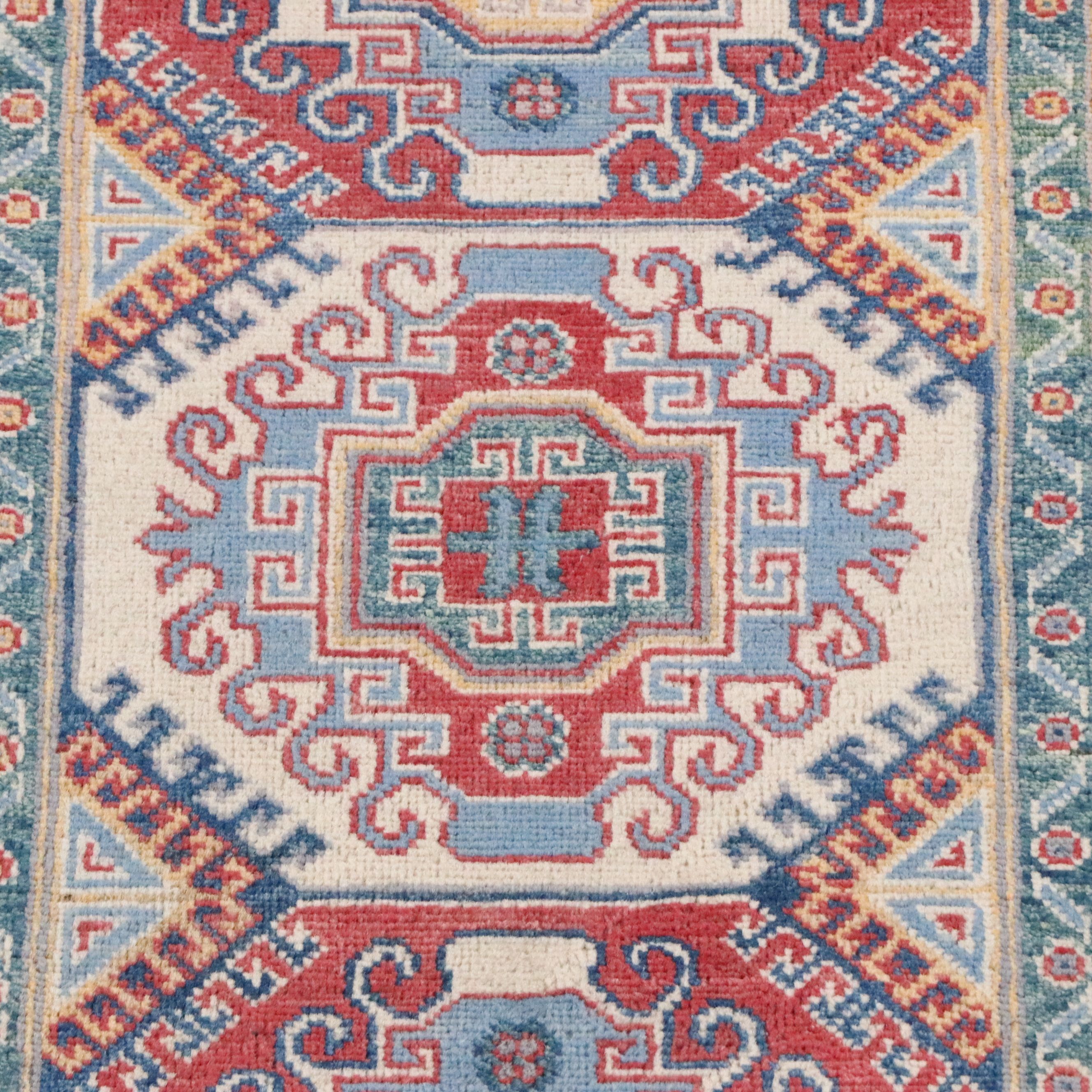 2'9 x 9'9 Hand-Knotted Afghan Kazak Carpet Runner