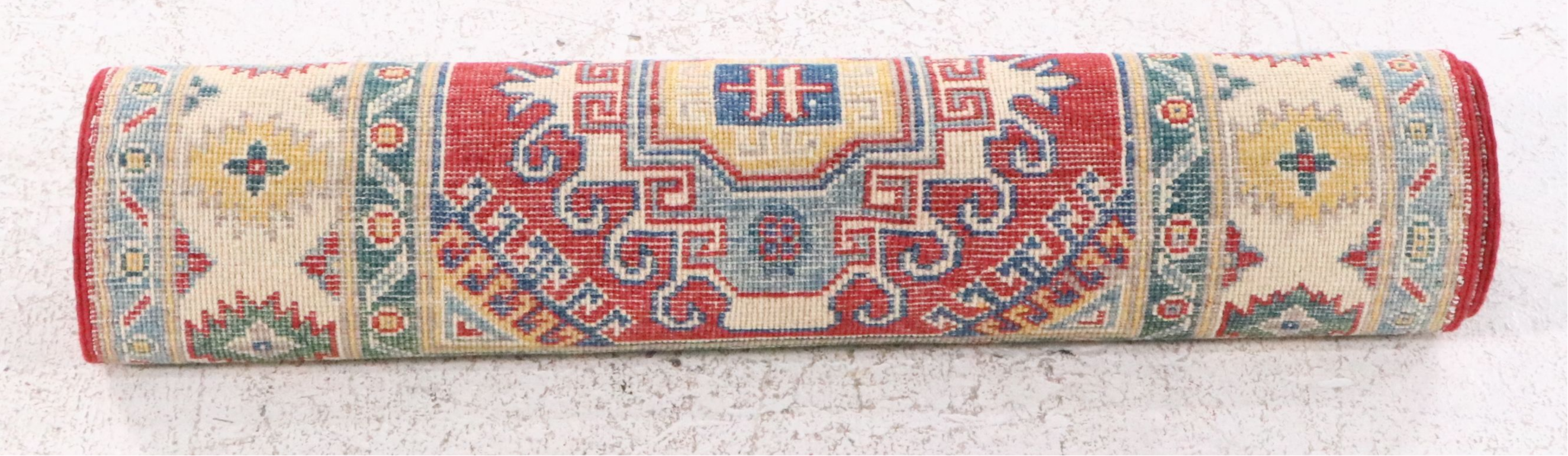 2'9 x 9'9 Hand-Knotted Afghan Kazak Carpet Runner