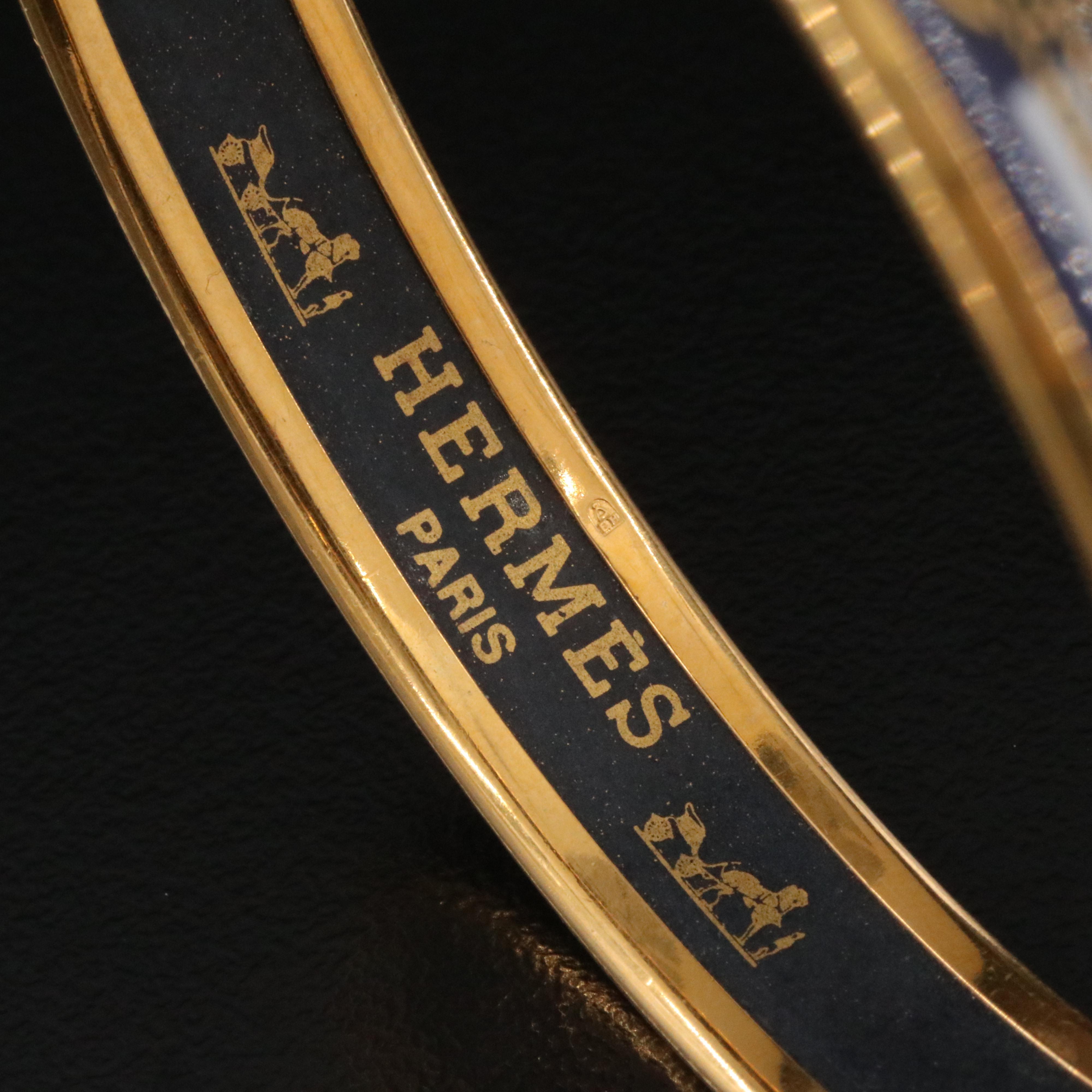 Hermès Rope Motif Narrow Enamel Bangle