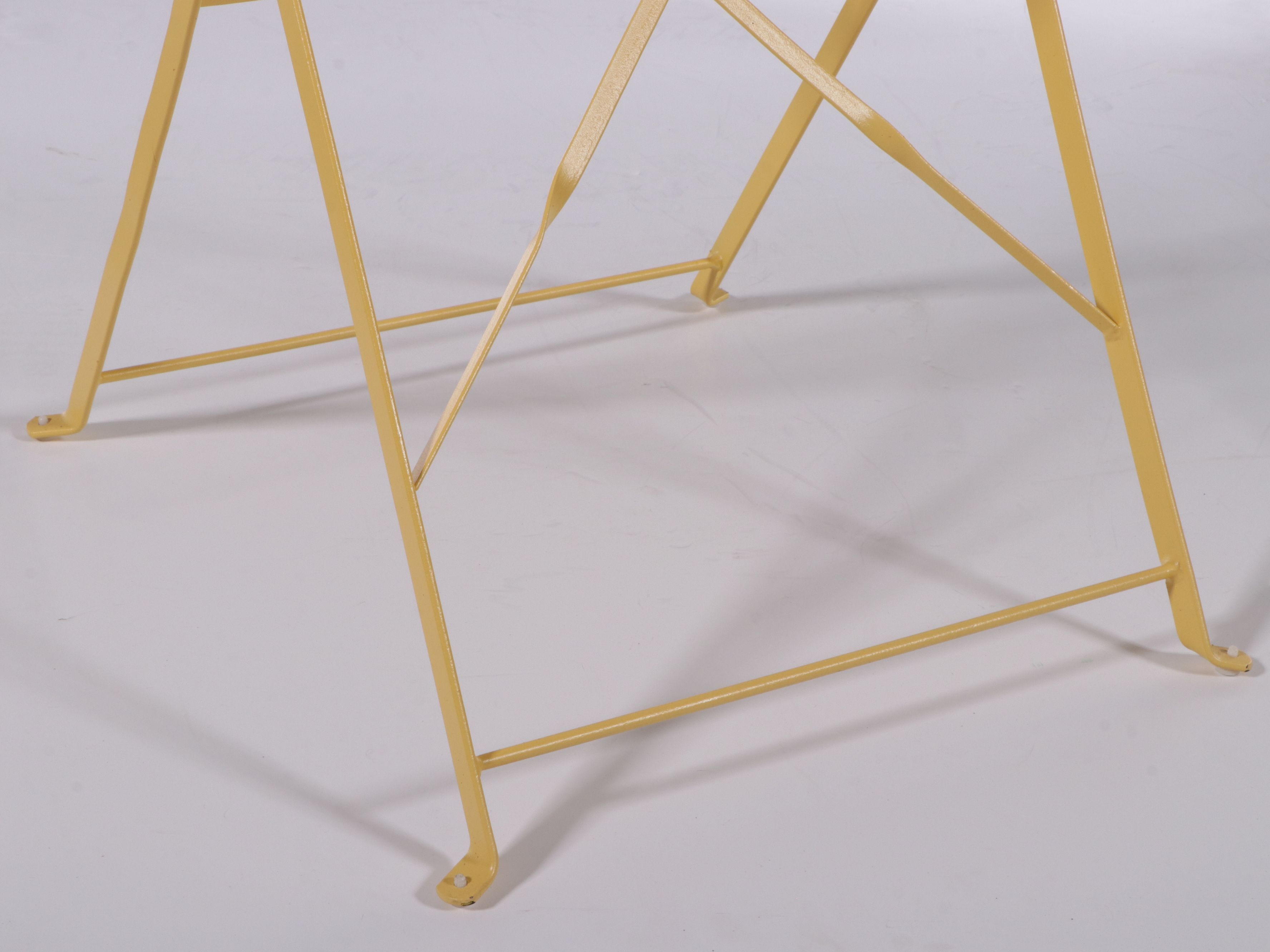 Yellow Powder Coated Metal Folding Bistro Table and Chairs