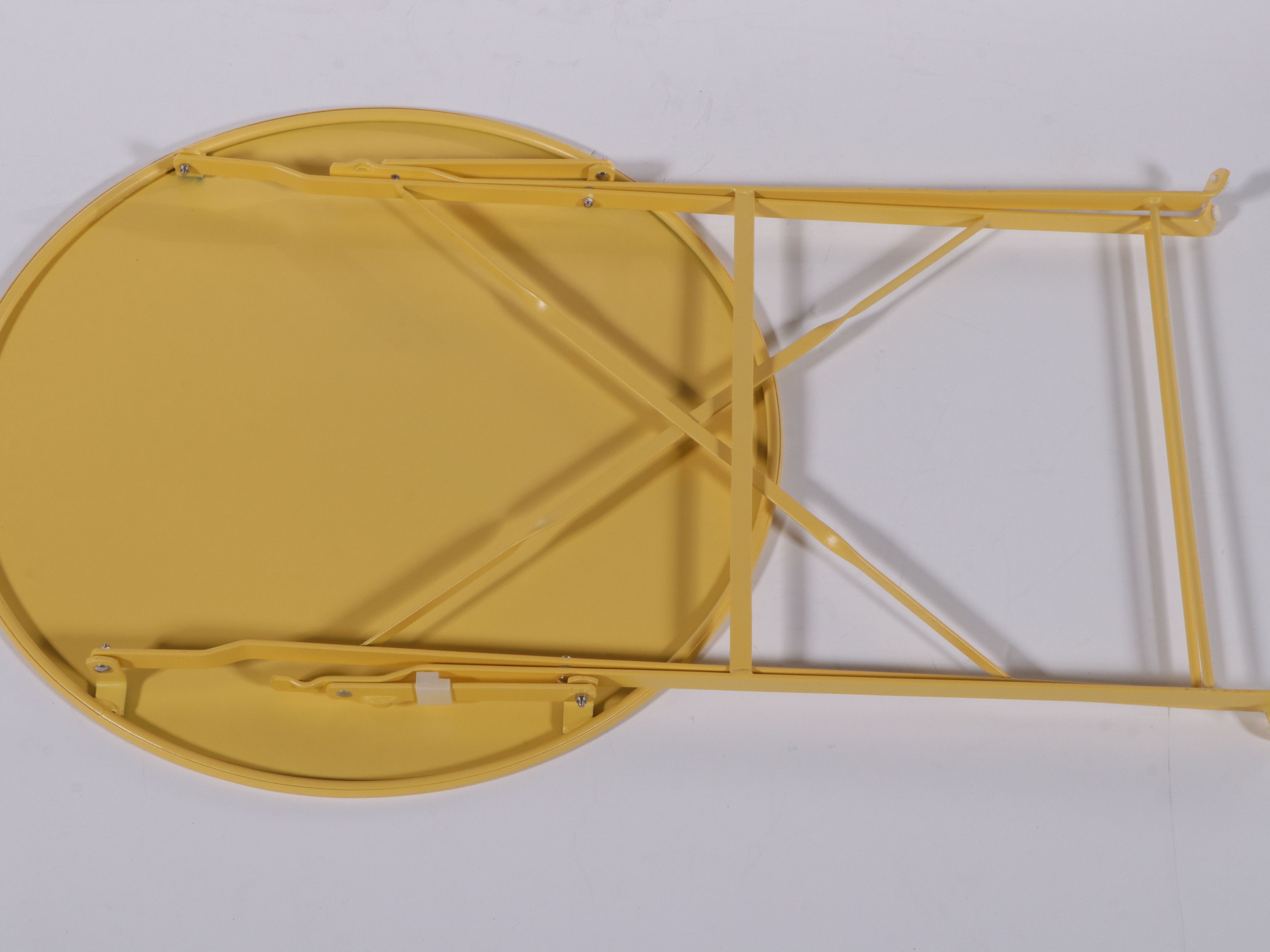 Yellow Powder Coated Metal Folding Bistro Table and Chairs