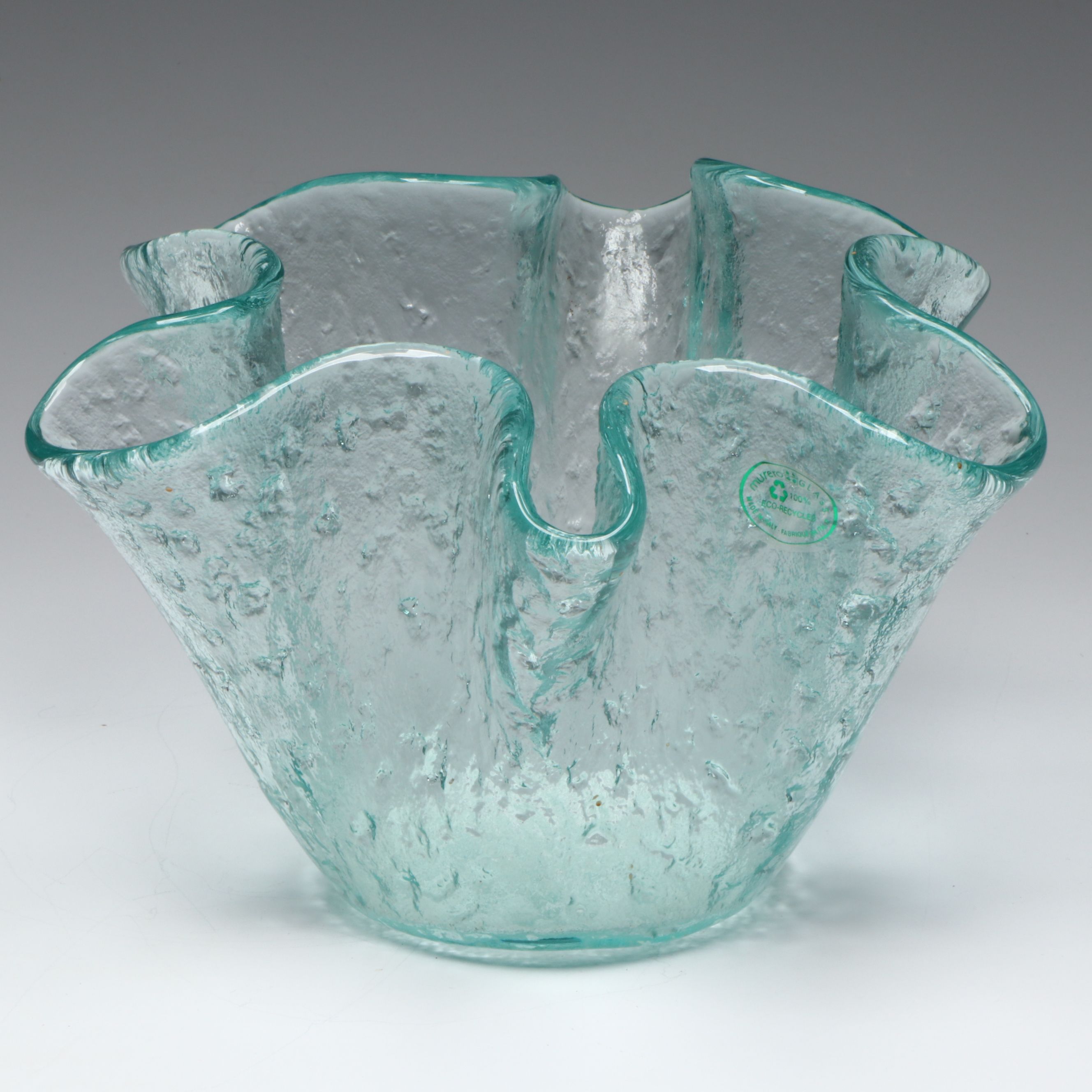 Murero Handkerchief Vase with Other Blown Glass Vase and Other Bowl