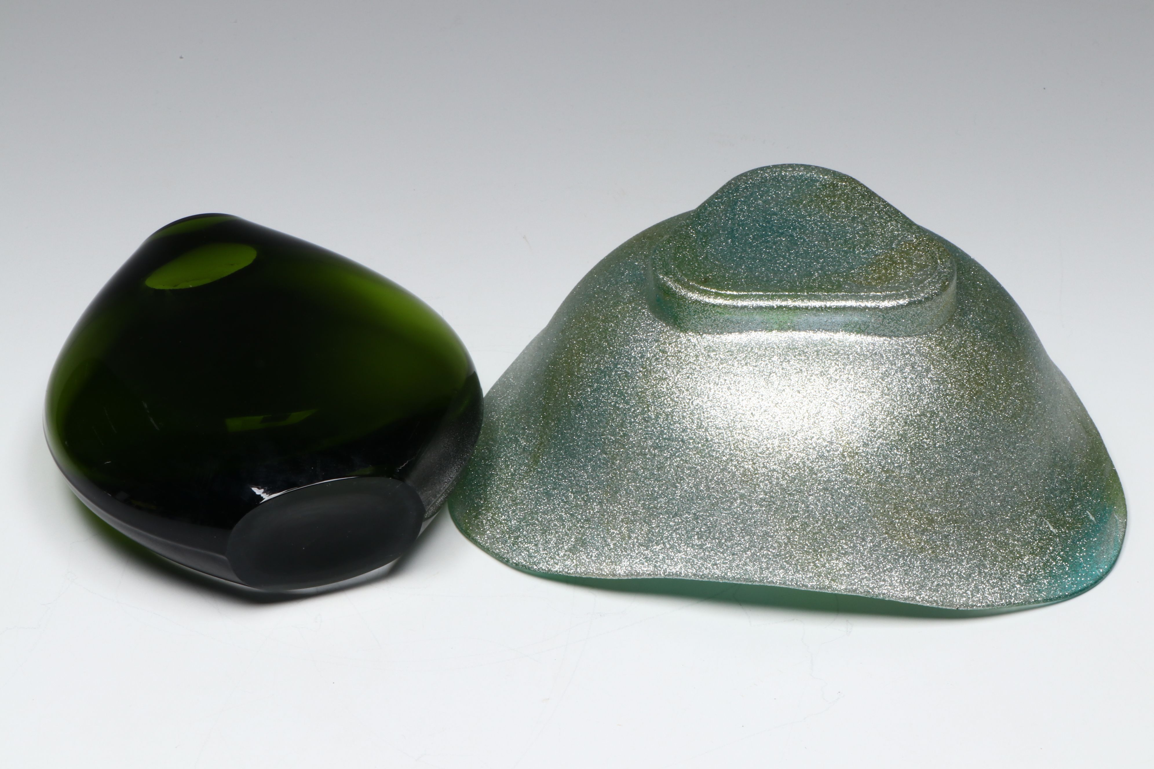 Murero Handkerchief Vase with Other Blown Glass Vase and Other Bowl