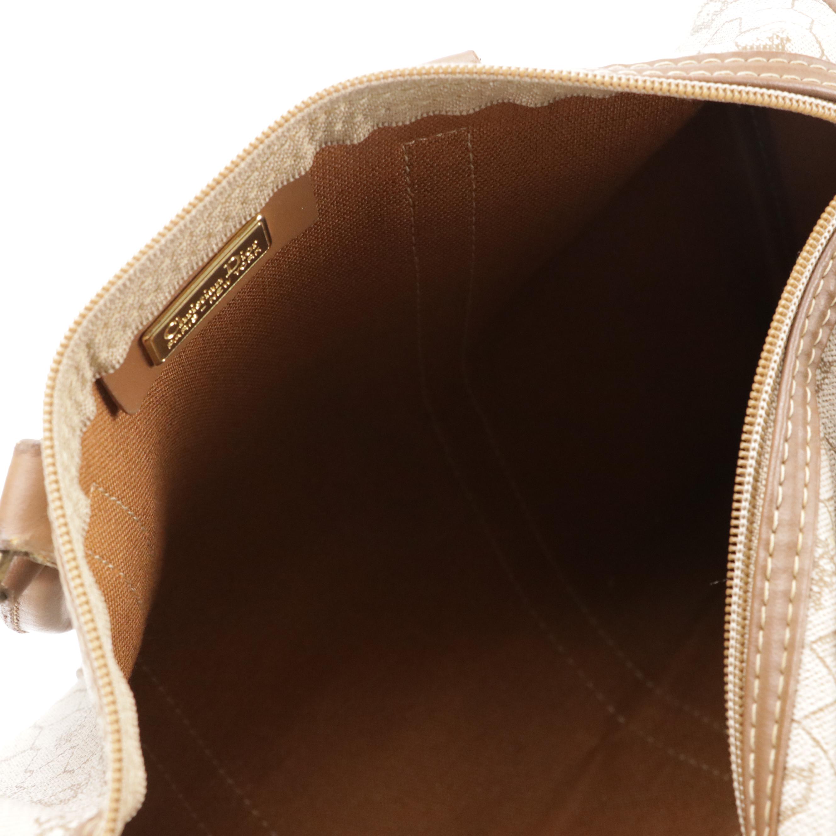 Christian Dior Boston Bag in Dior Honeycomb Coated Canvas with Leather Trim