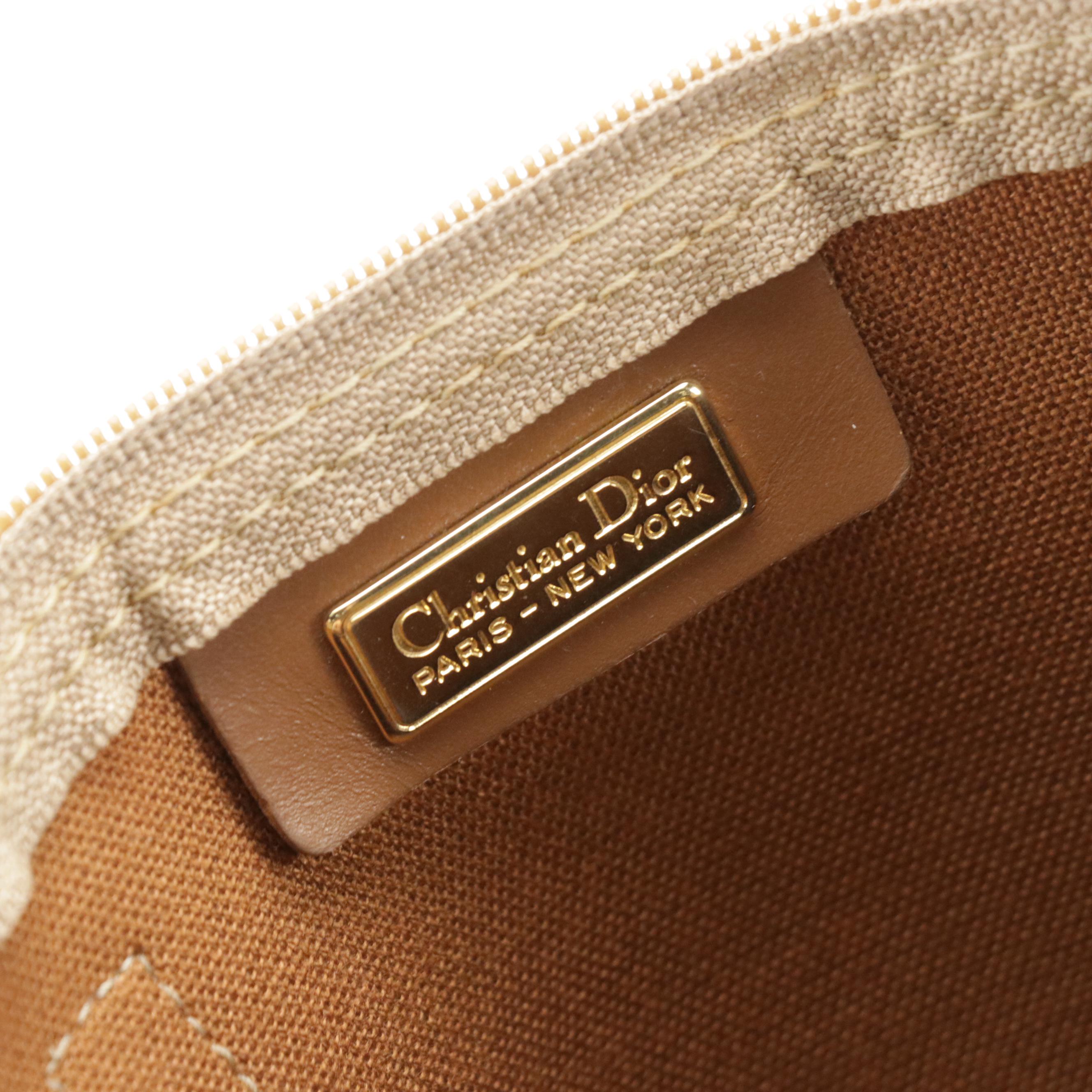 Christian Dior Boston Bag in Dior Honeycomb Coated Canvas with Leather Trim