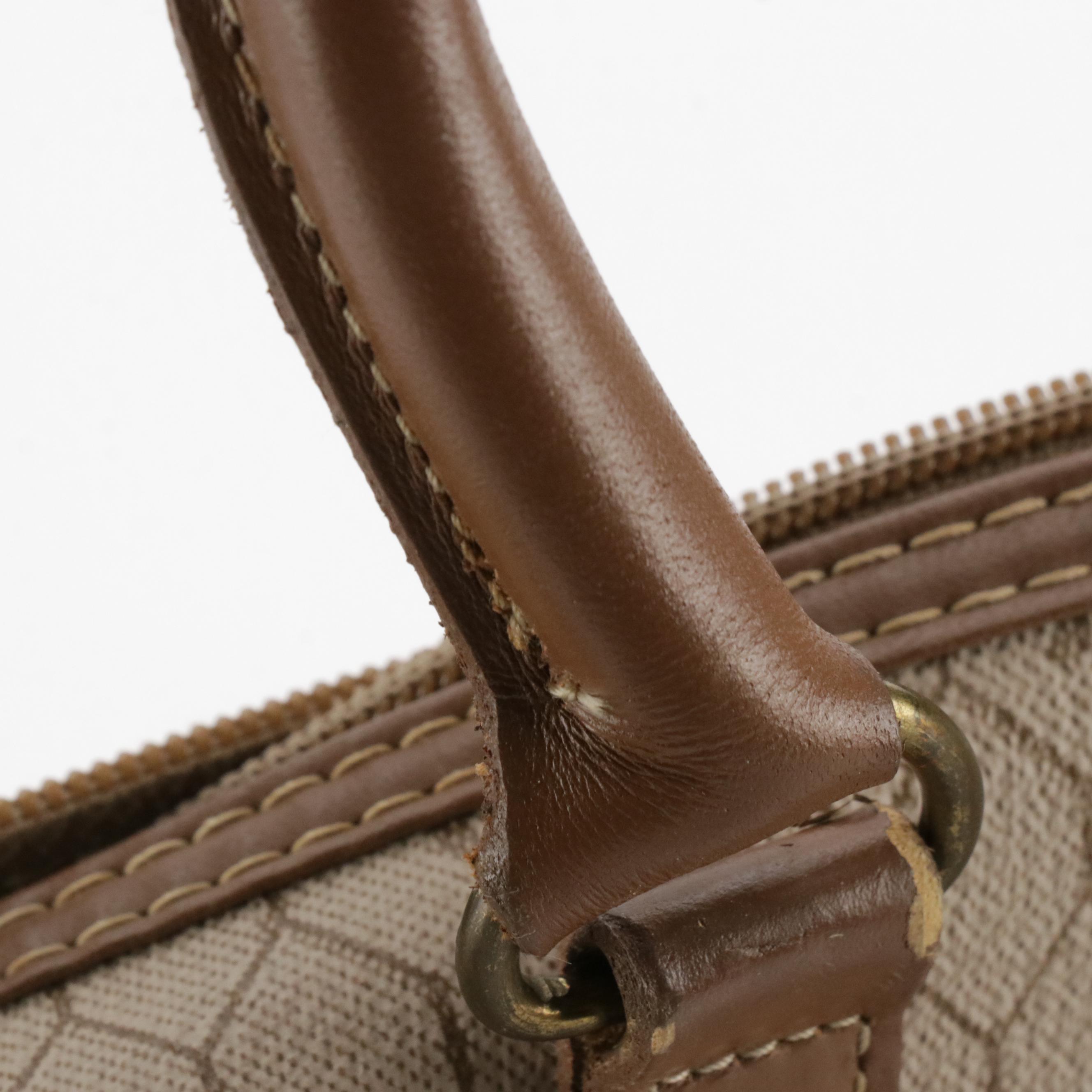 Christian Dior Boston Bag in Dior Honeycomb Coated Canvas with Leather Trim