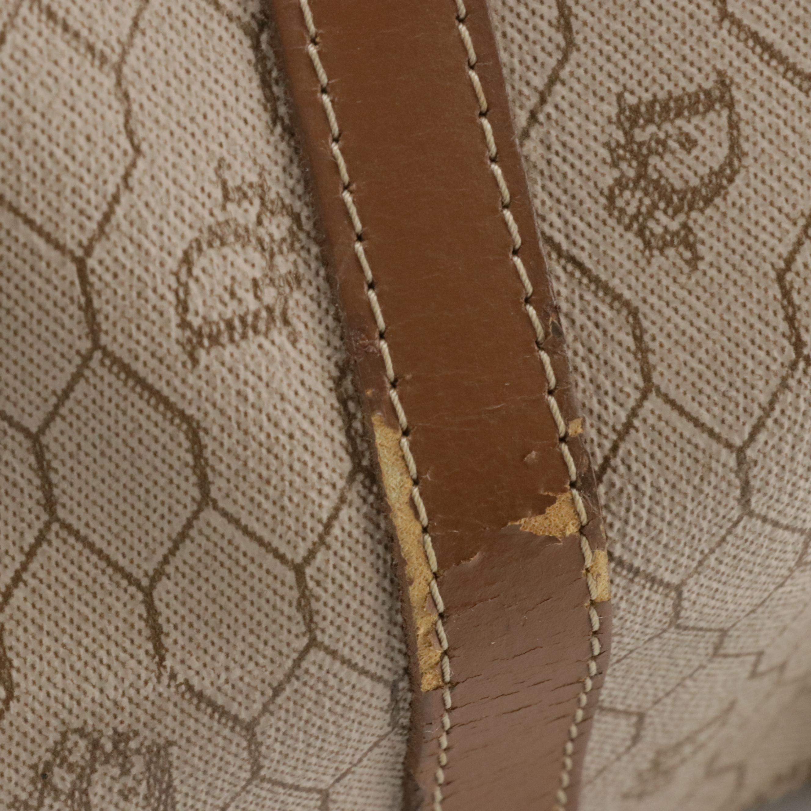 Christian Dior Boston Bag in Dior Honeycomb Coated Canvas with Leather Trim