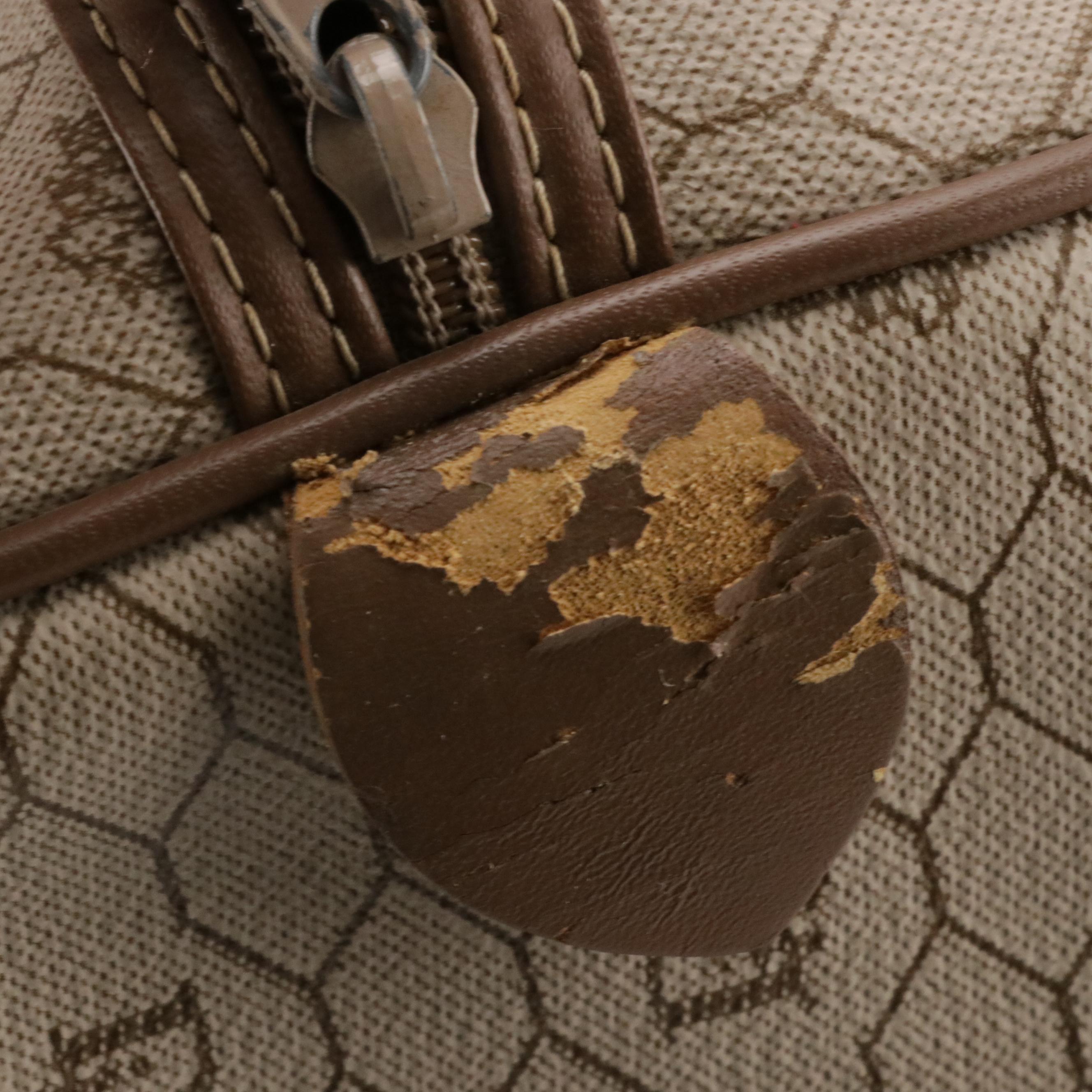 Christian Dior Boston Bag in Dior Honeycomb Coated Canvas with Leather Trim