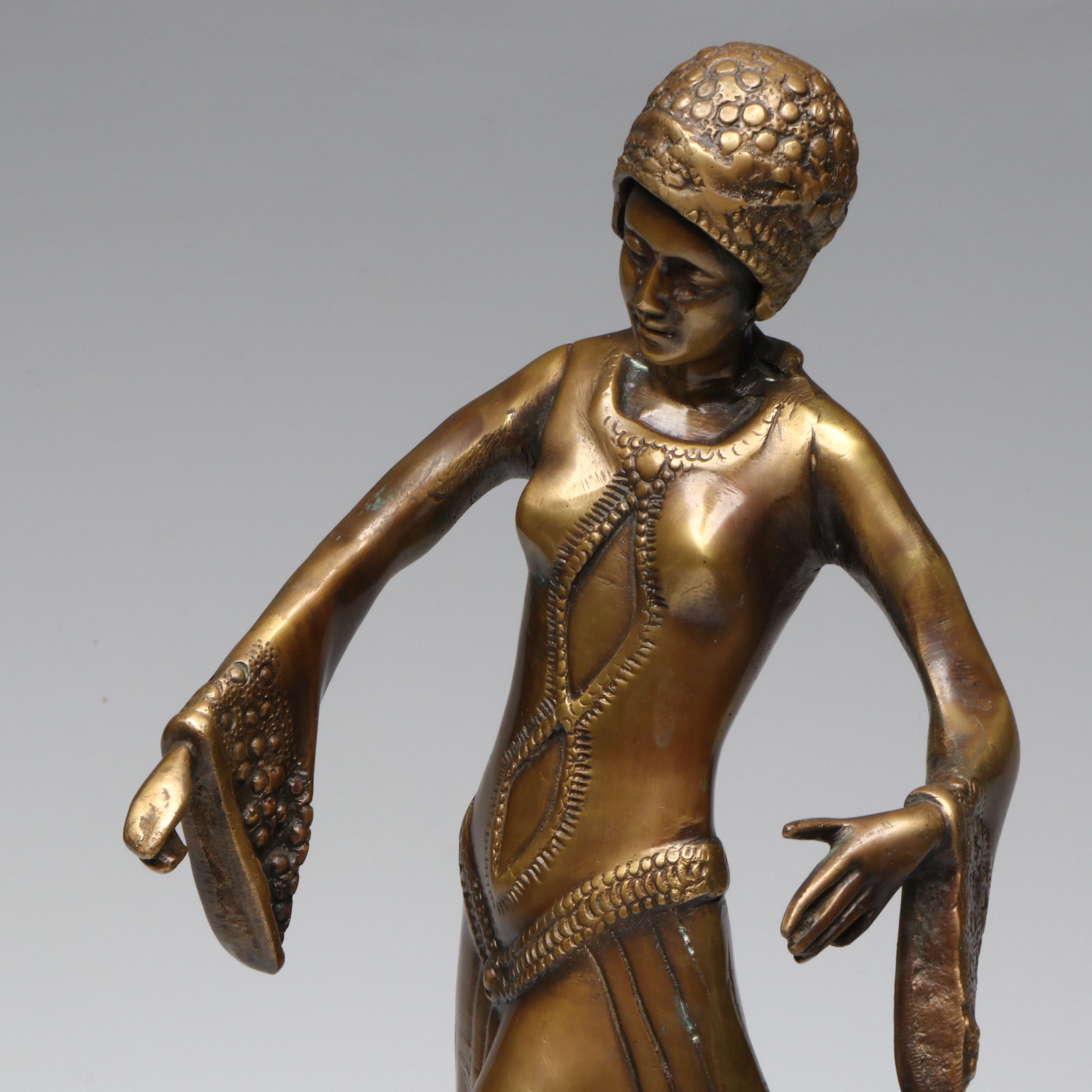 Bronze Medieval Woman Sculpture with Tug of War Pair of Bookends