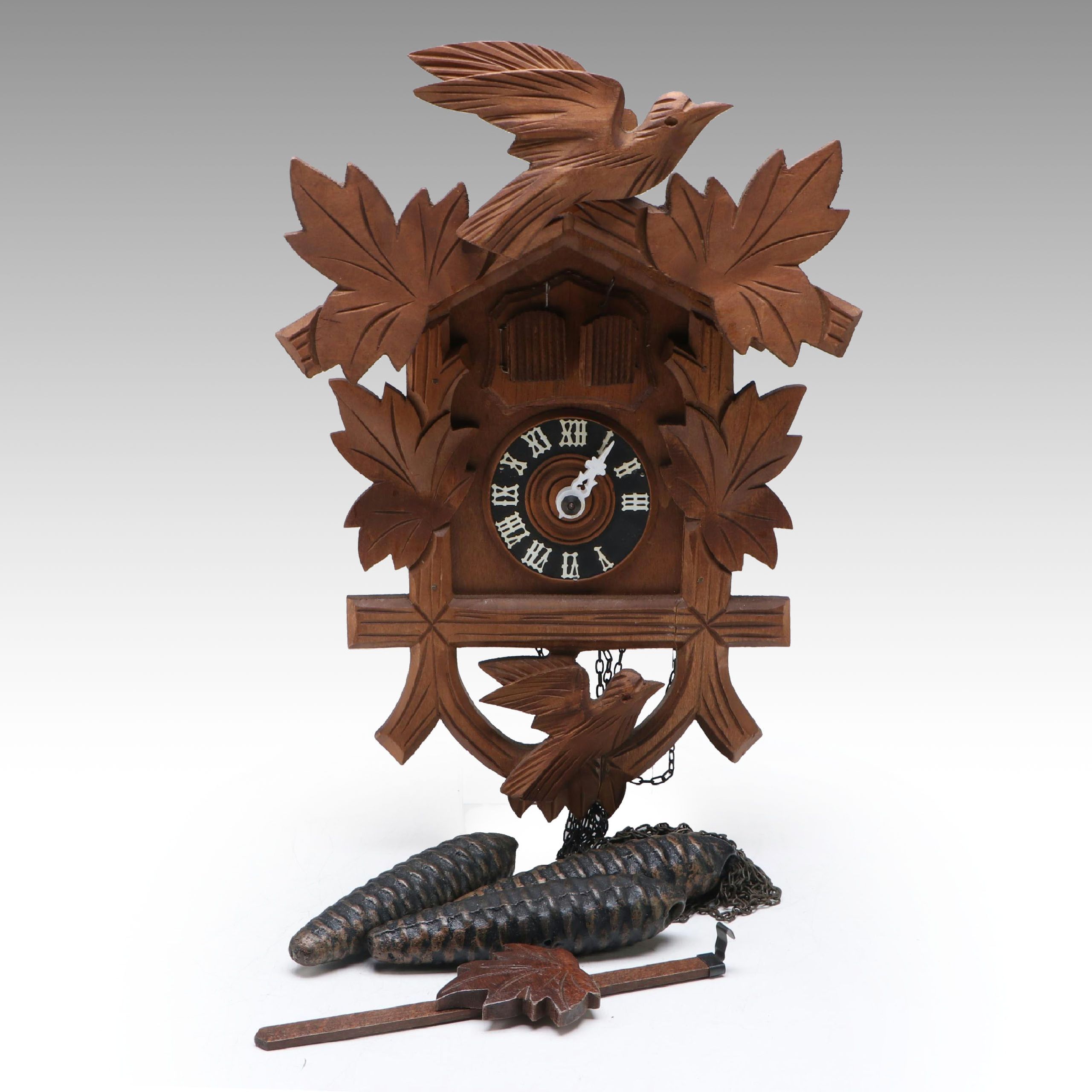 German Style Wooden Cuckoo Clock, Late 20th Century