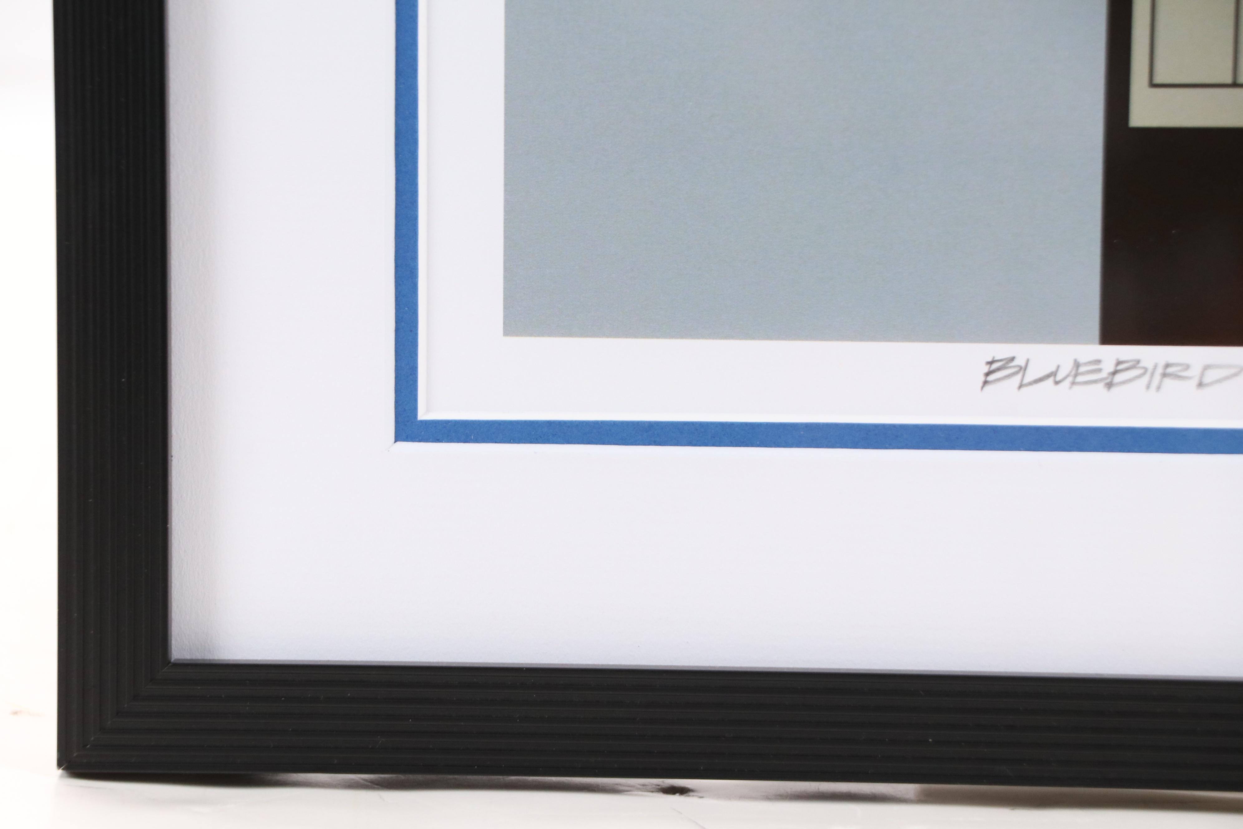 Charley Harper Offset Lithograph "Bluebird Bungalow," Late 20th Century