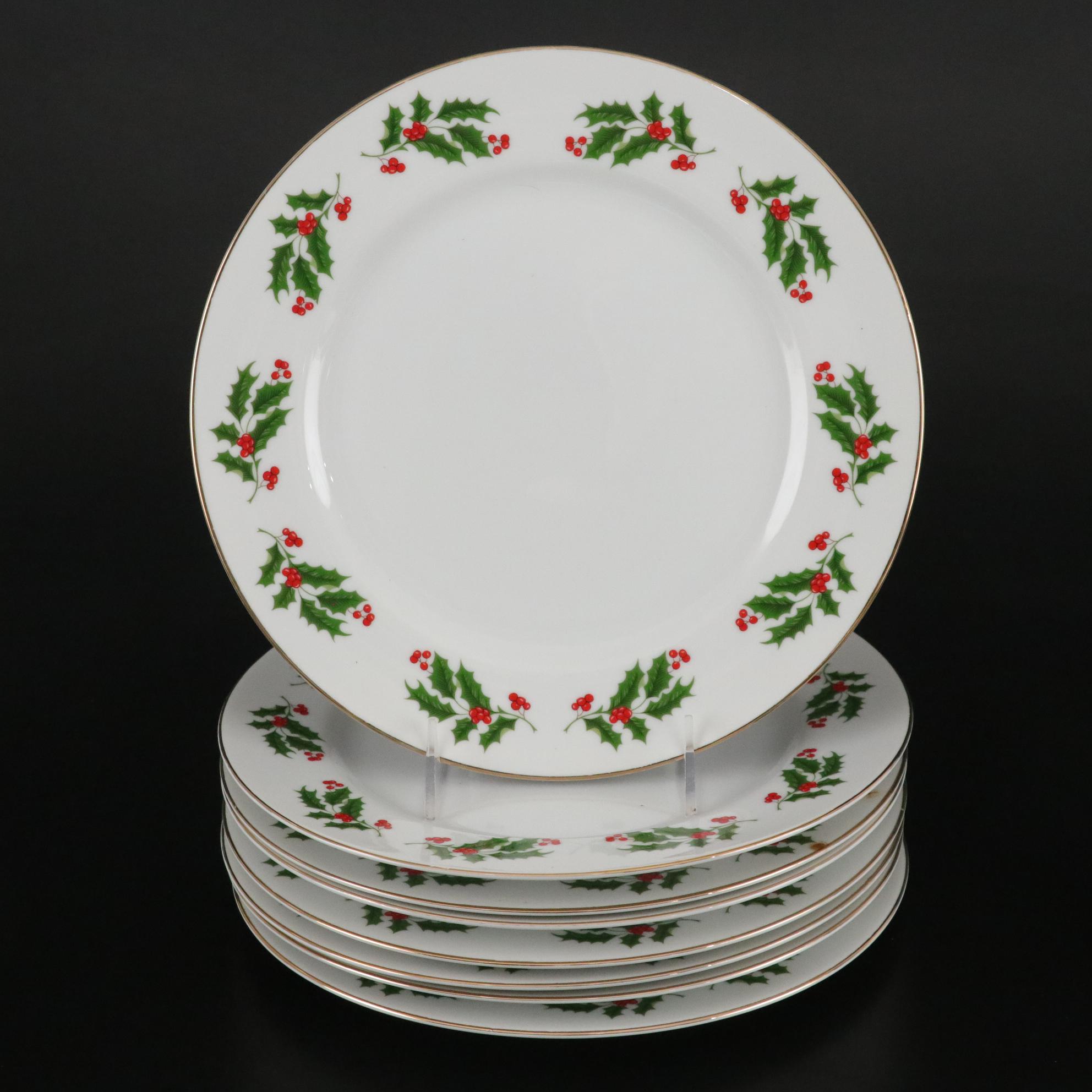 "Christmas Holly" Porcelain Dinner Service for Eight