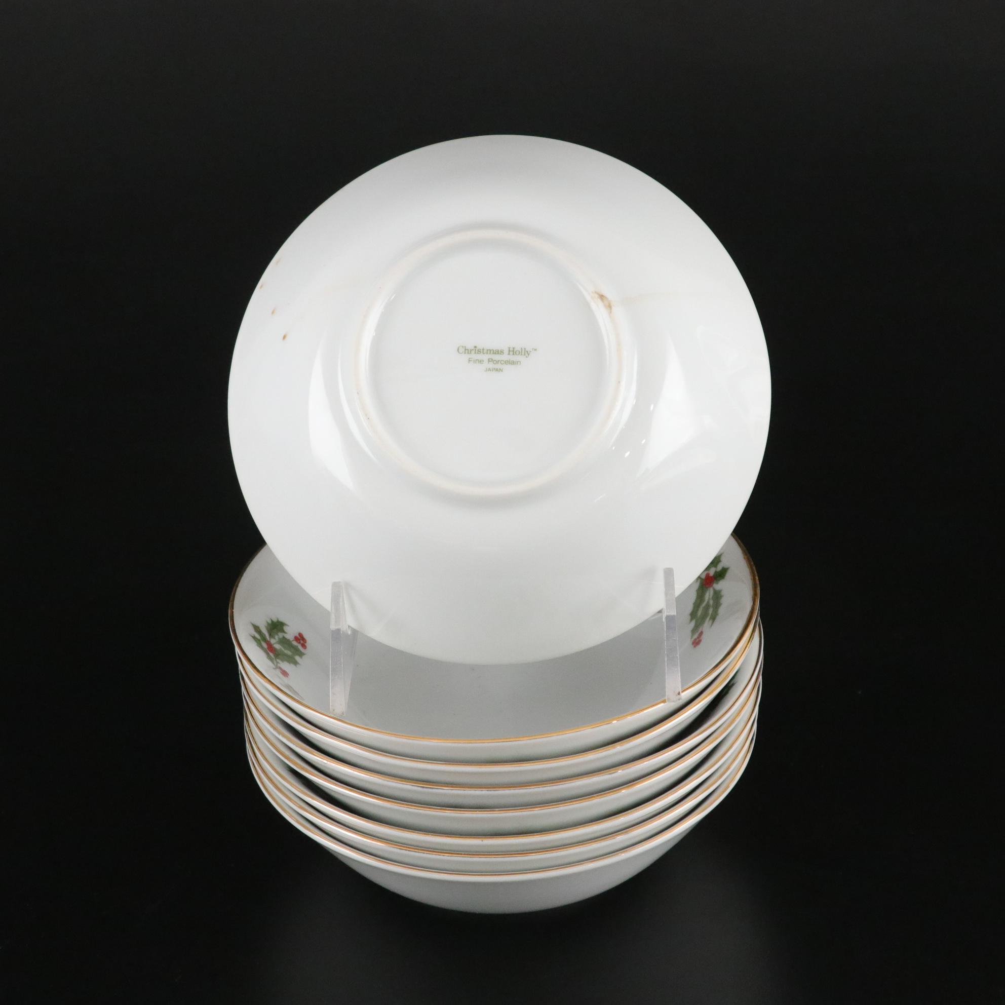 "Christmas Holly" Porcelain Dinner Service for Eight