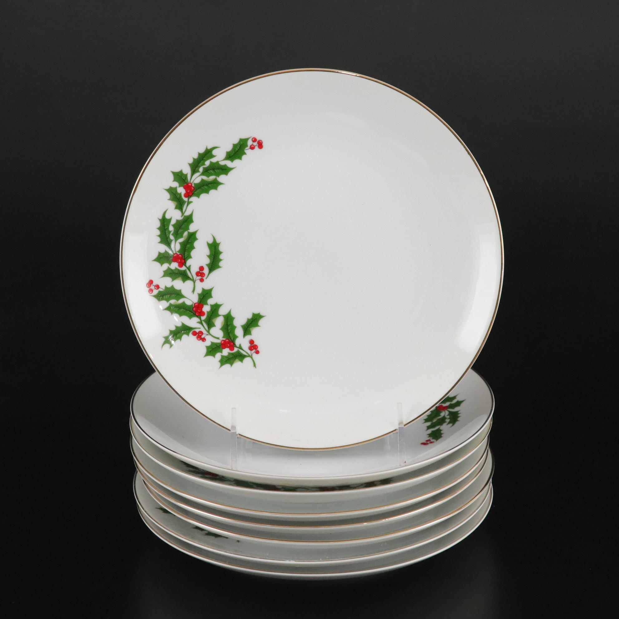 "Christmas Holly" Porcelain Dinner Service for Eight