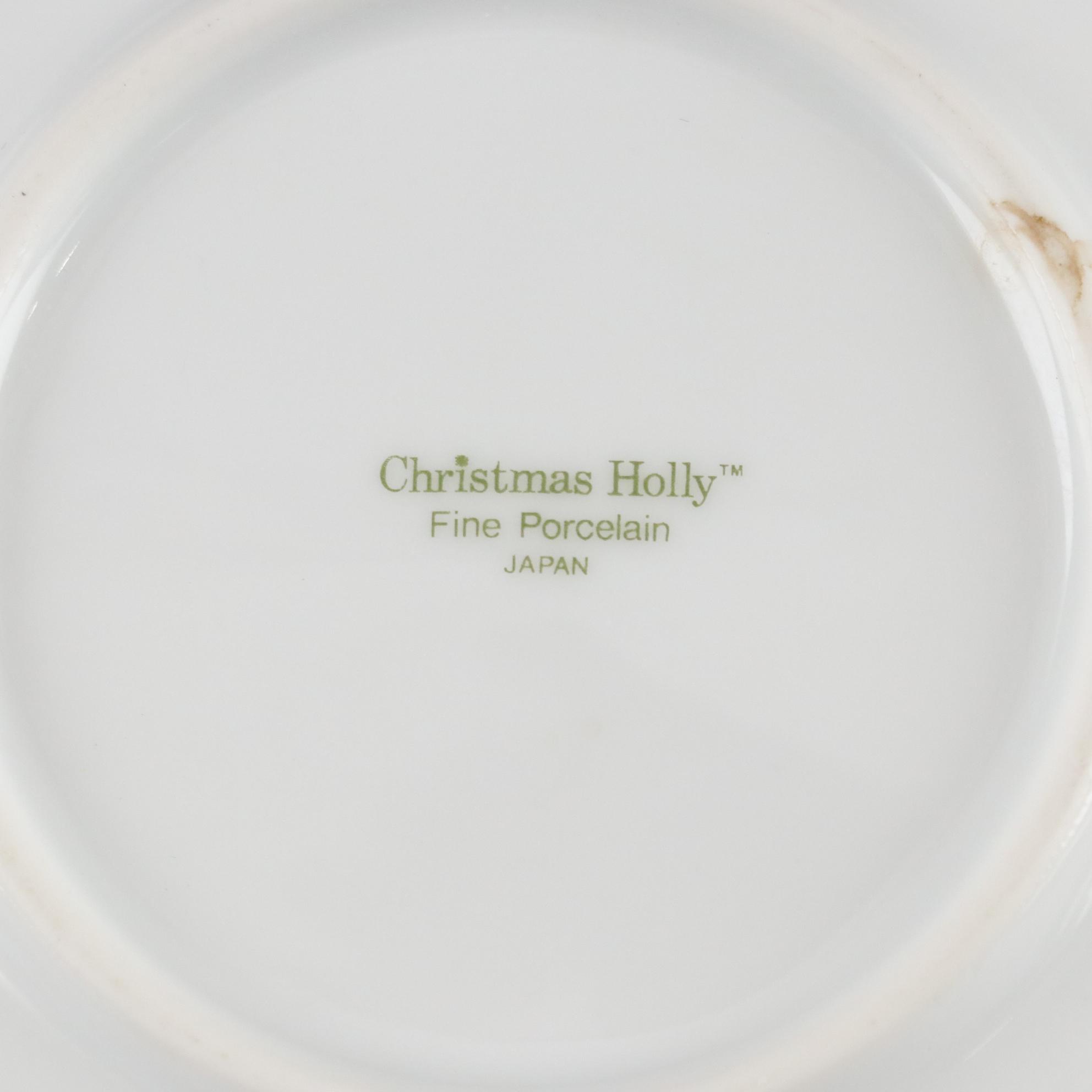 "Christmas Holly" Porcelain Dinner Service for Eight