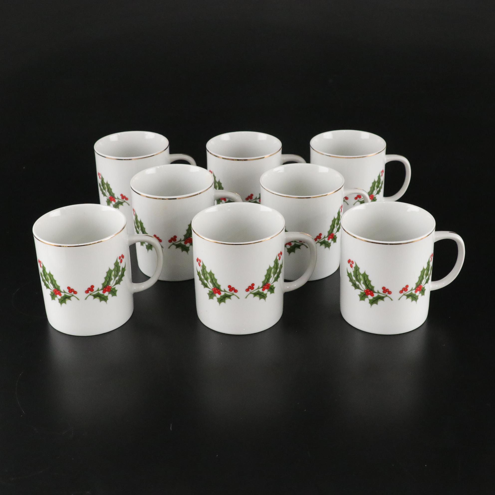 "Christmas Holly" Porcelain Dinner Service for Eight
