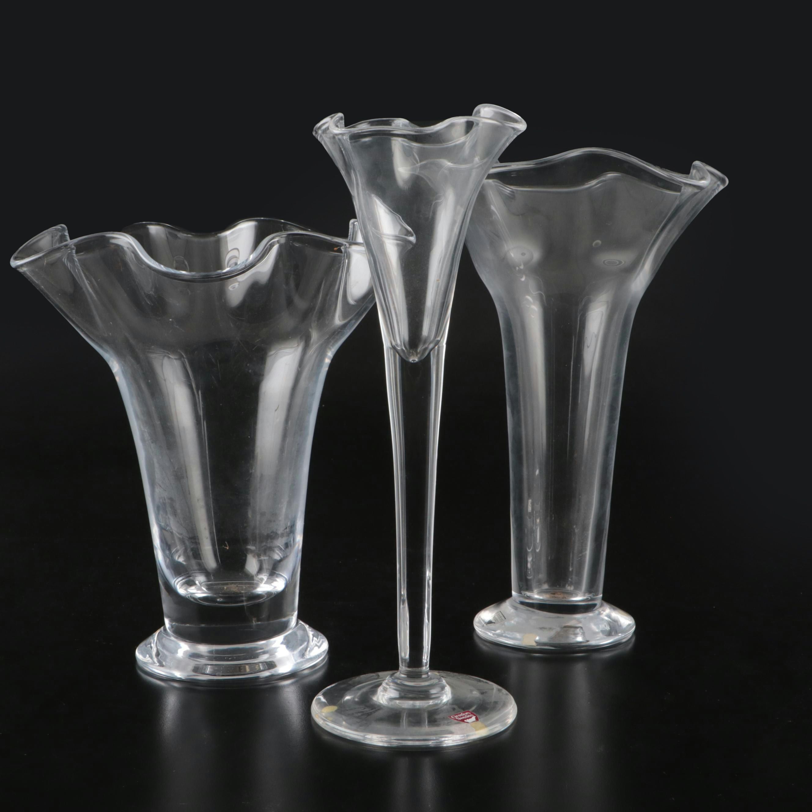 Orrefors Crystal Handkerchief Vases