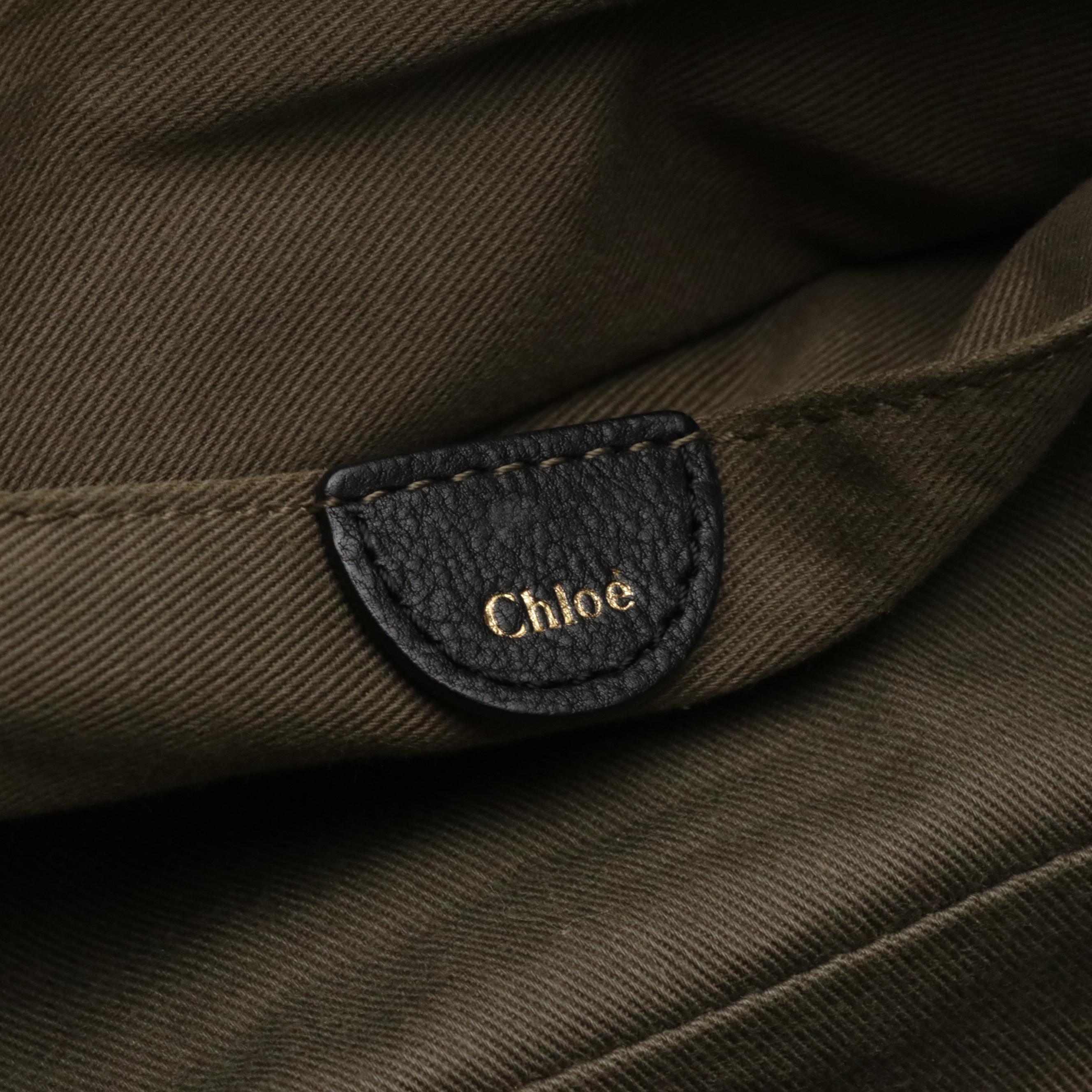 Chloé Elsie Two-Way Satchel in Black Grained Calfskin Leather