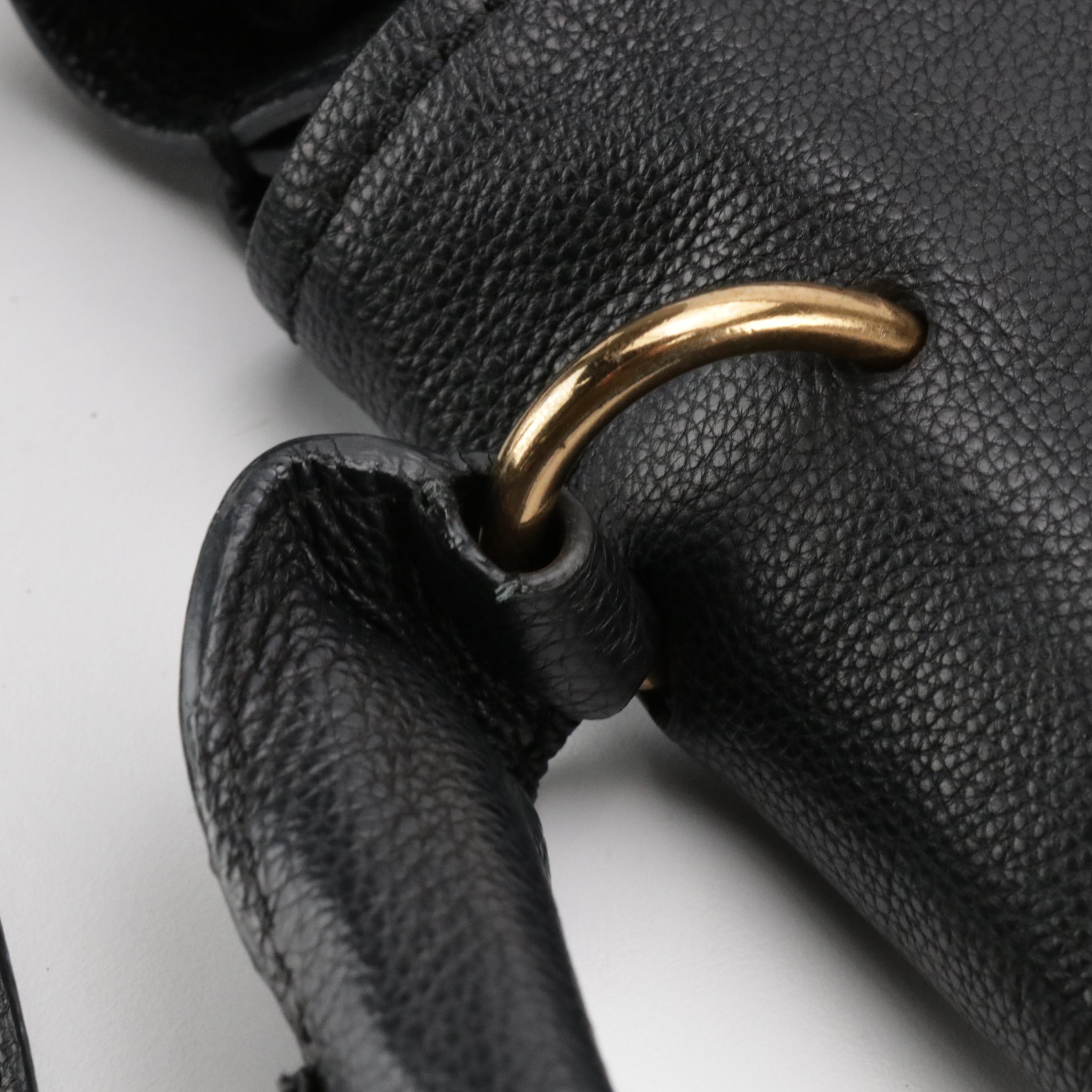 Chloé Elsie Two-Way Satchel in Black Grained Calfskin Leather