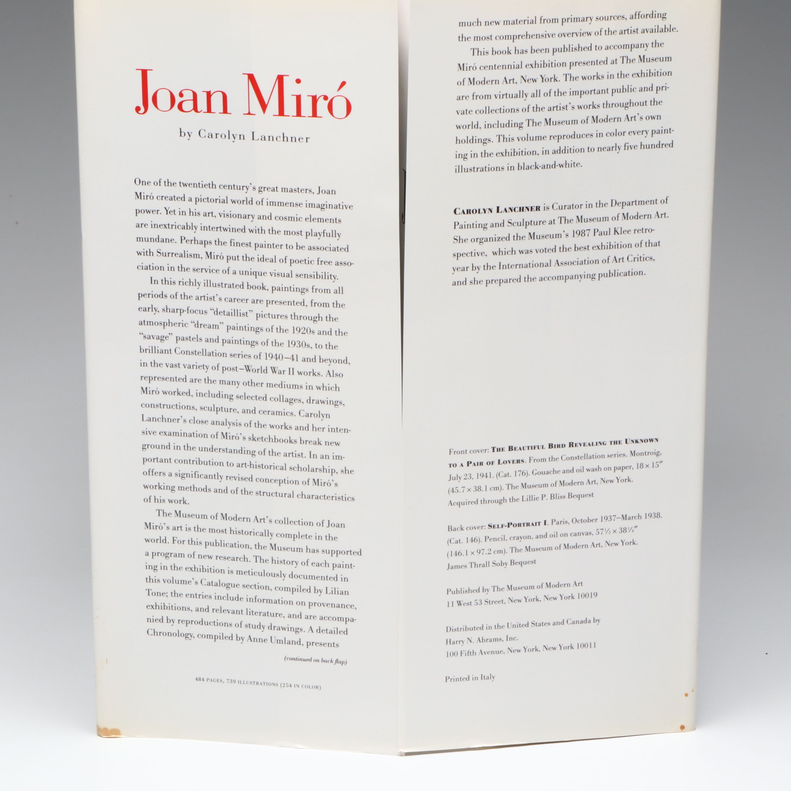 "Joan Miró" by Carolyn Lanchner, 1993