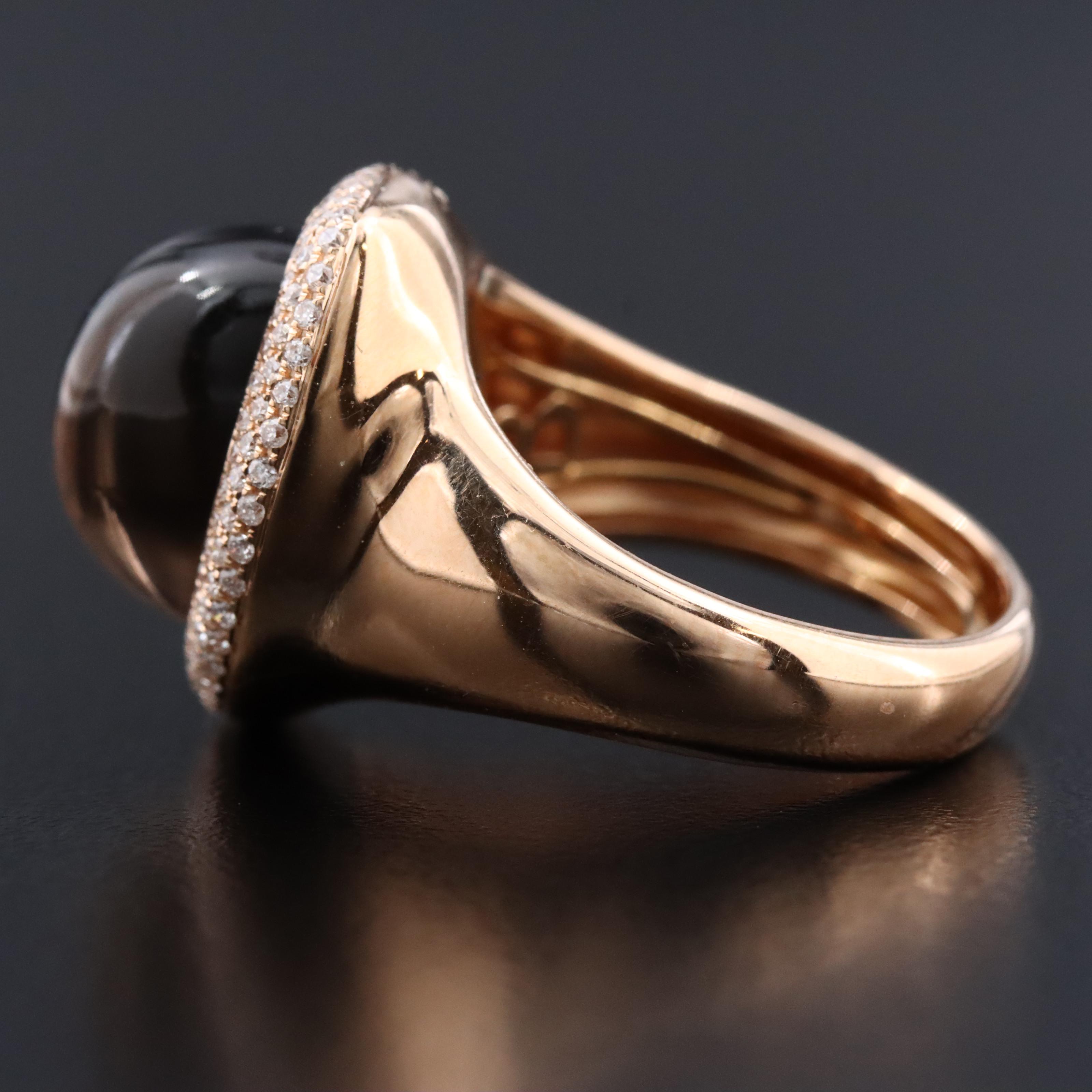 Bellarri 18K Rose Gold Smoky Quartz and Diamond Ring