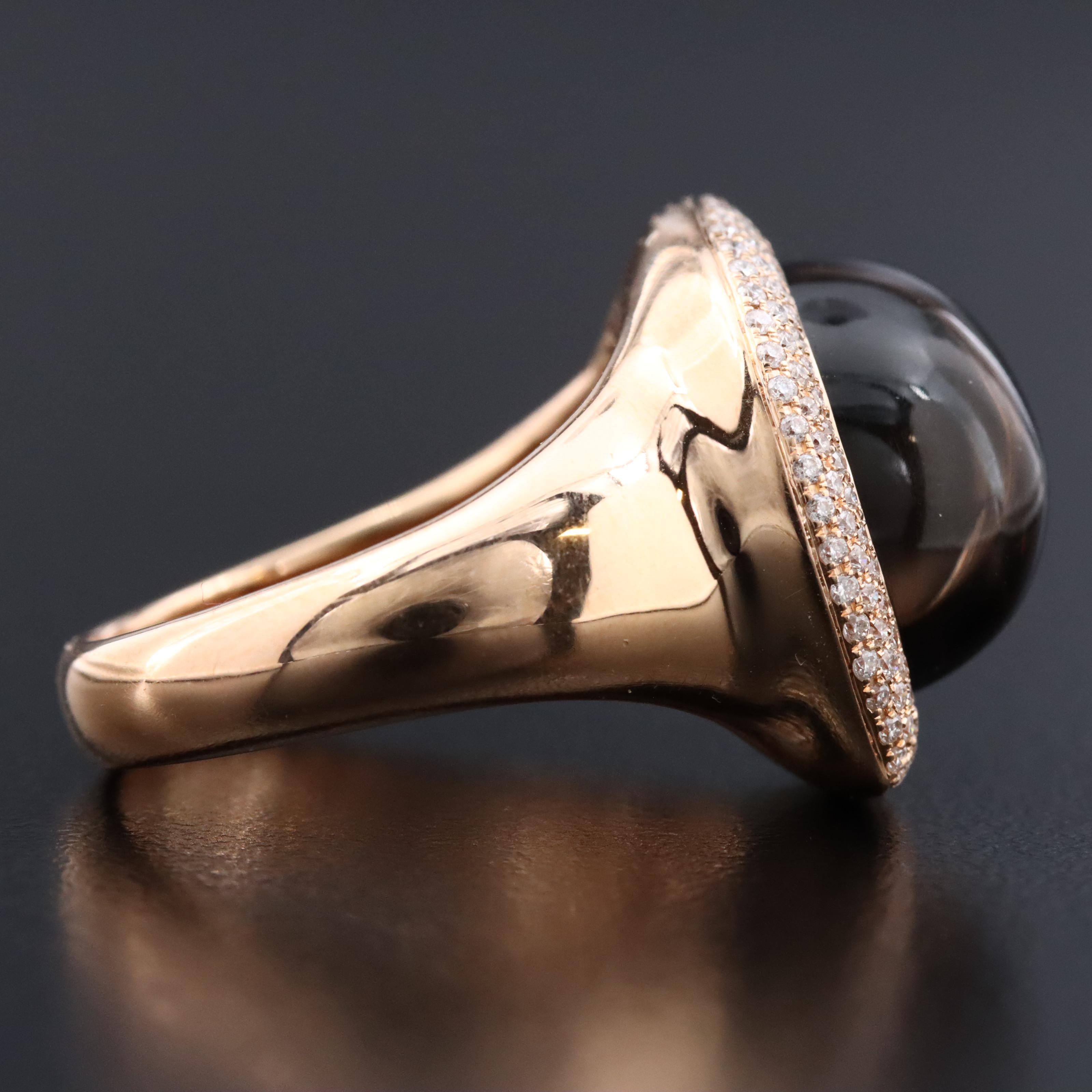 Bellarri 18K Rose Gold Smoky Quartz and Diamond Ring
