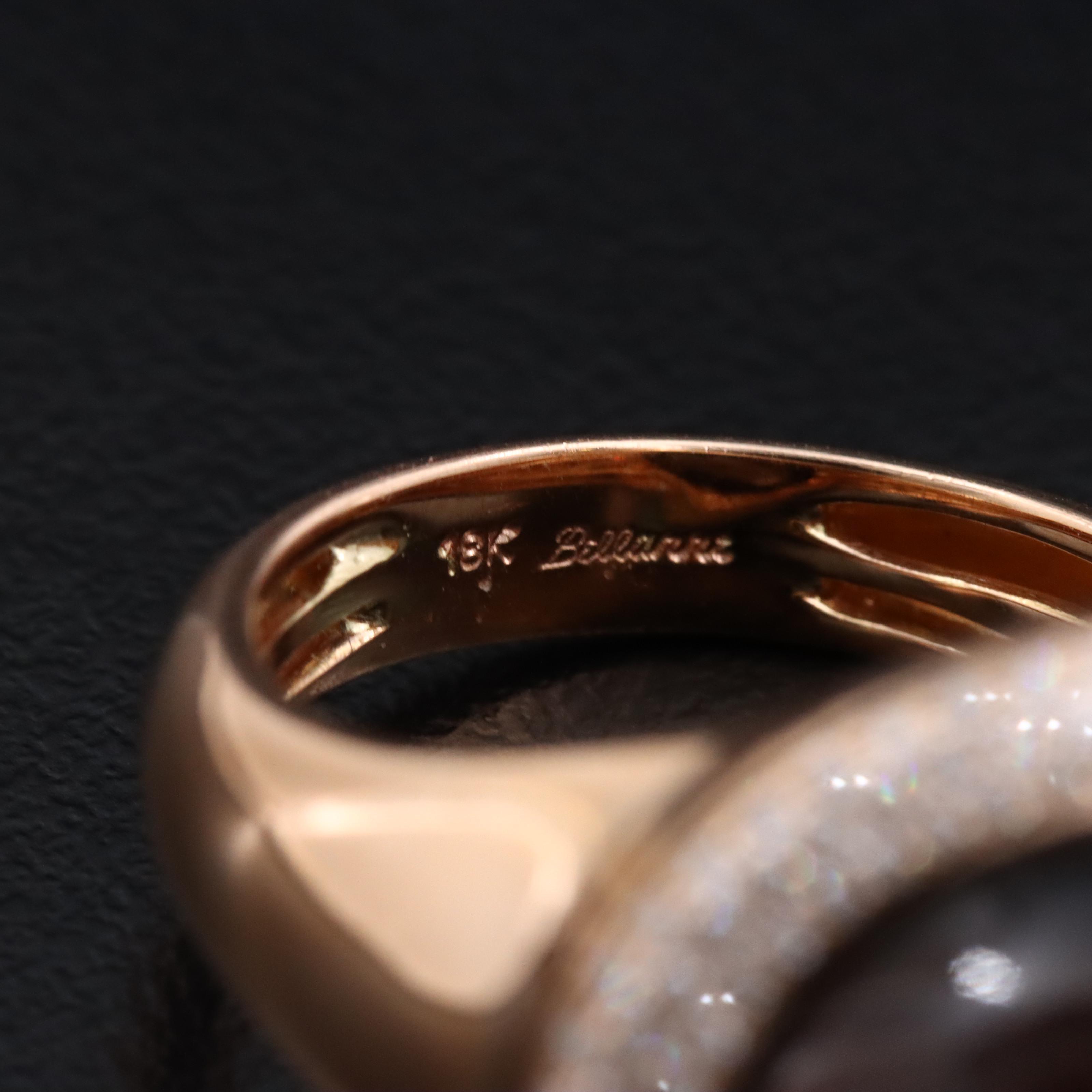 Bellarri 18K Rose Gold Smoky Quartz and Diamond Ring