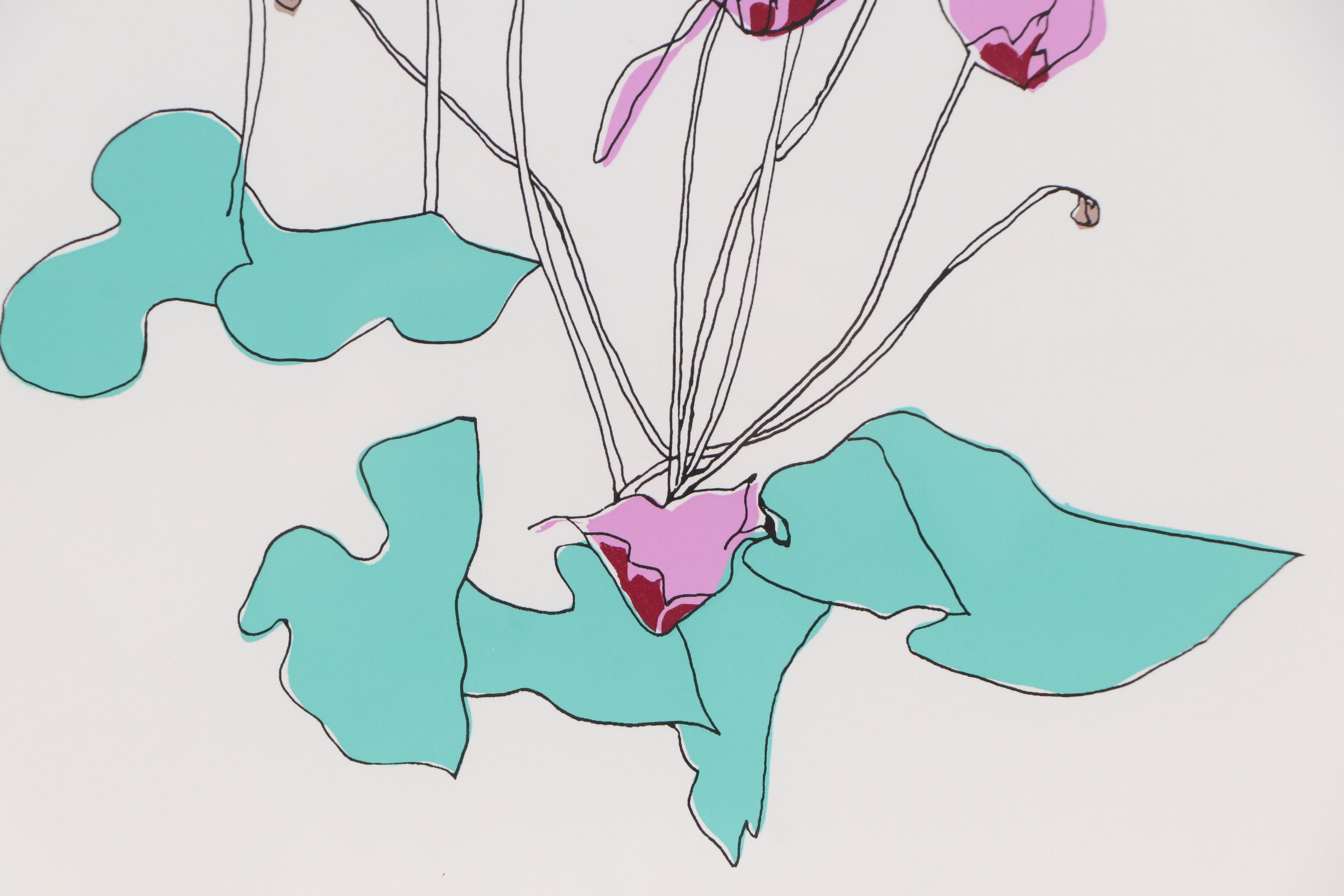 Brett Harper Screenprint "Cyclamens," 21st Century