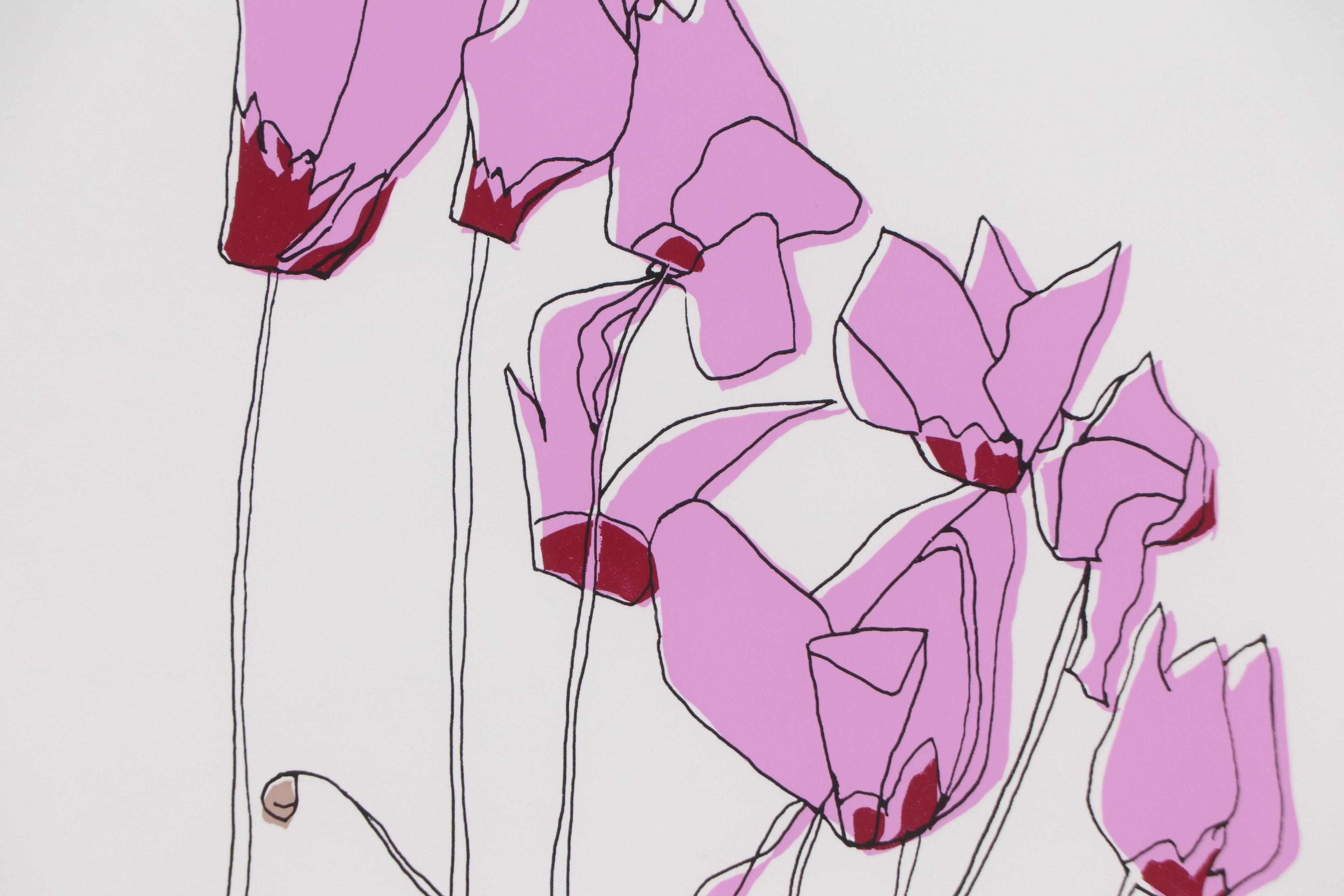 Brett Harper Screenprint "Cyclamens," 21st Century