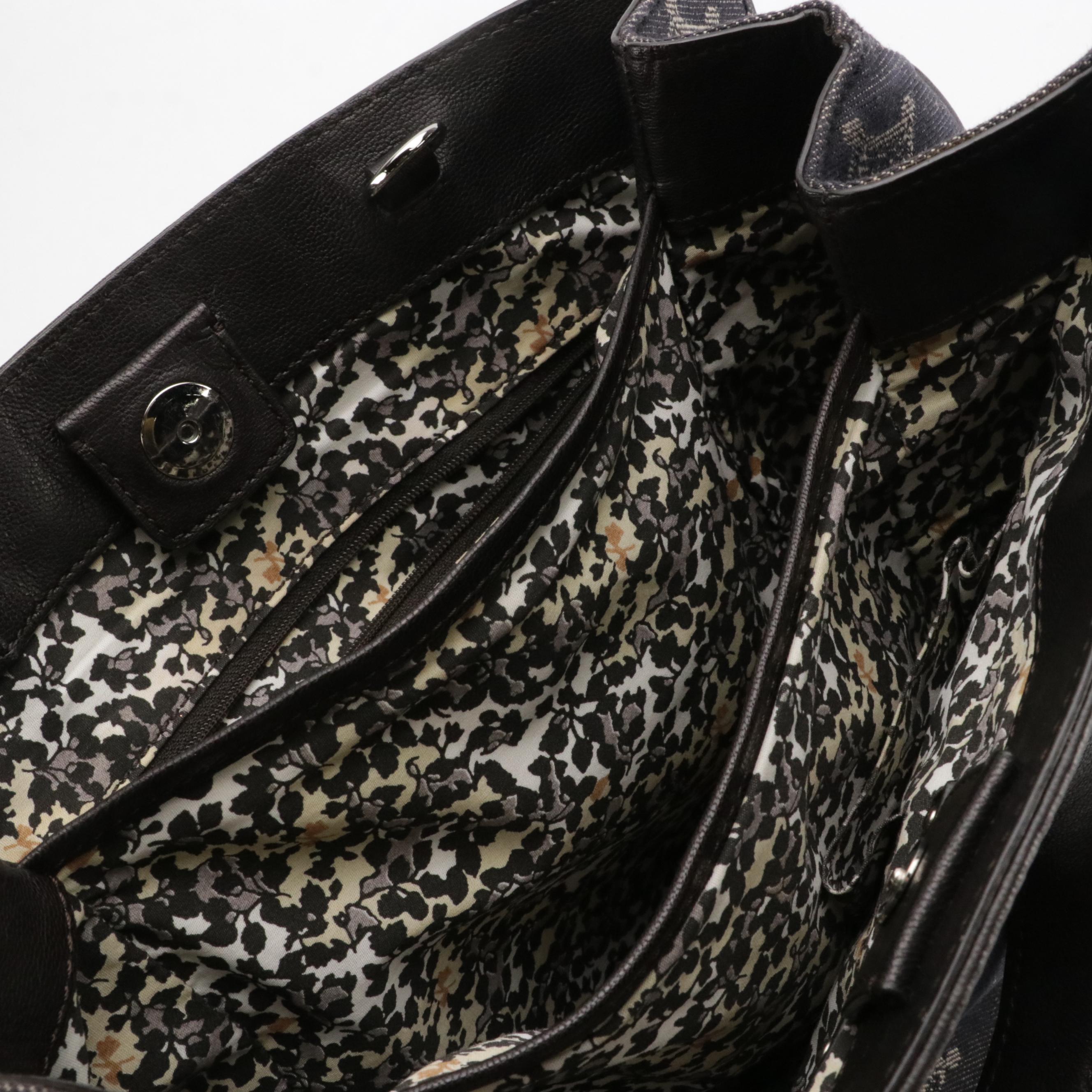 Celine Vertical Two-Way Tote in Triomphe Denim and Black Leather Trim