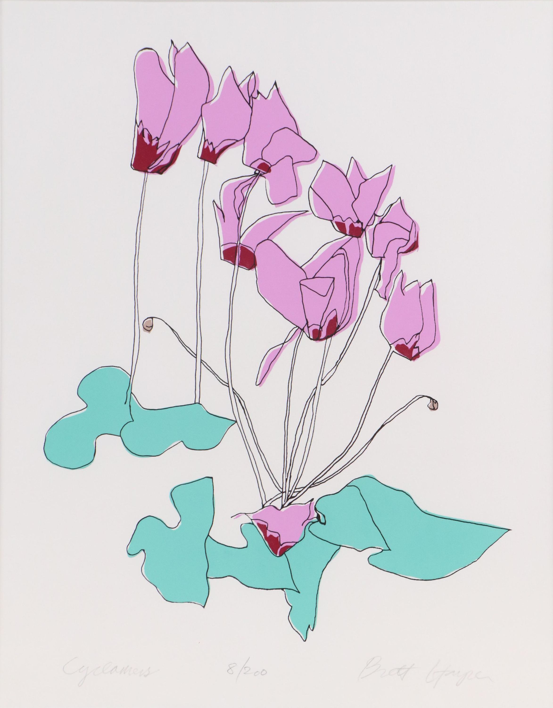 Brett Harper Screenprint "Cyclamens," 21st Century