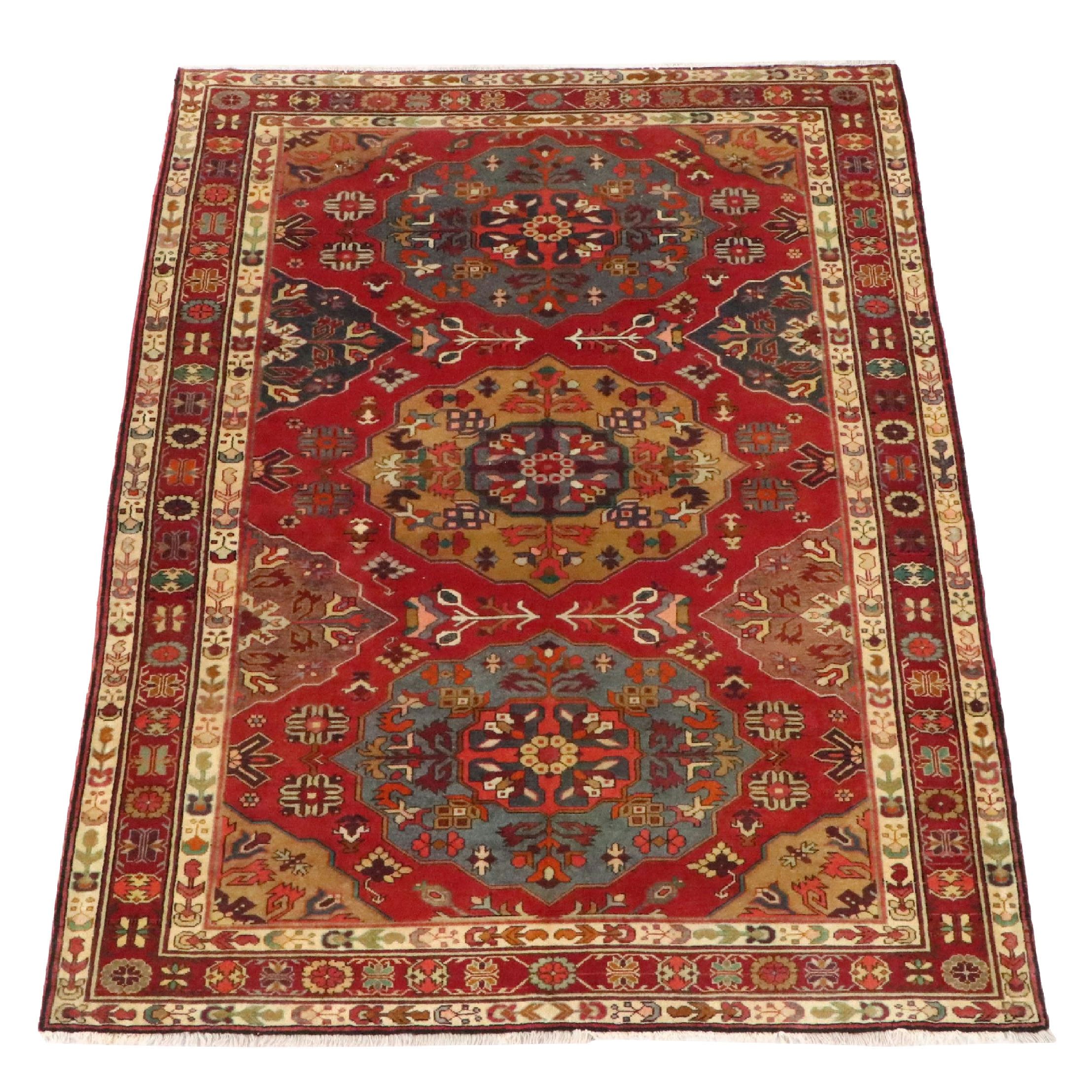 4'10 x 7'2 Hand-Knotted Caucasian Kazak Area Rug
