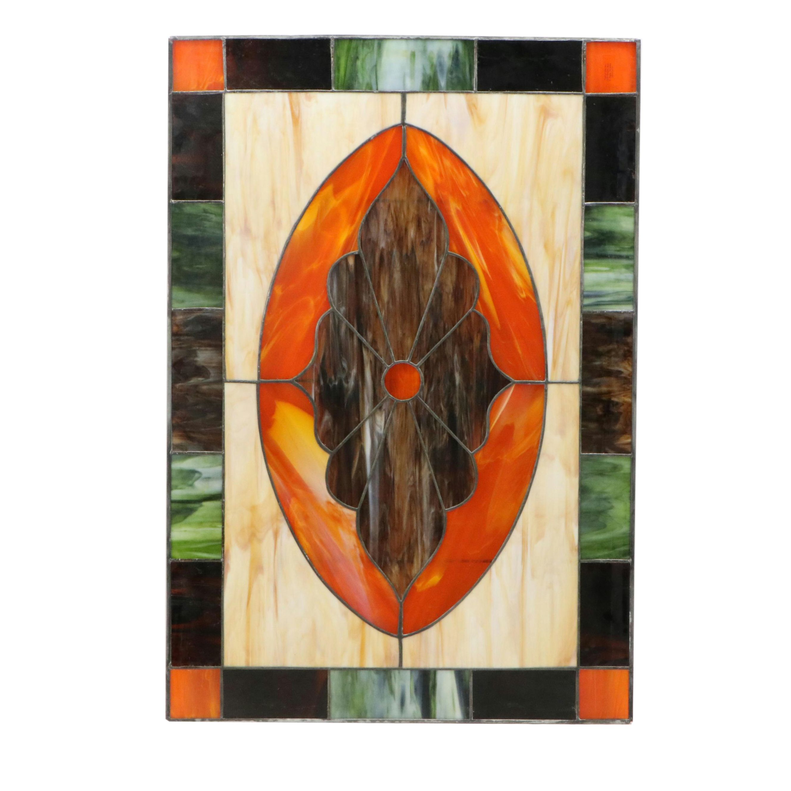 Pair of Leaded Stained Glass Windows