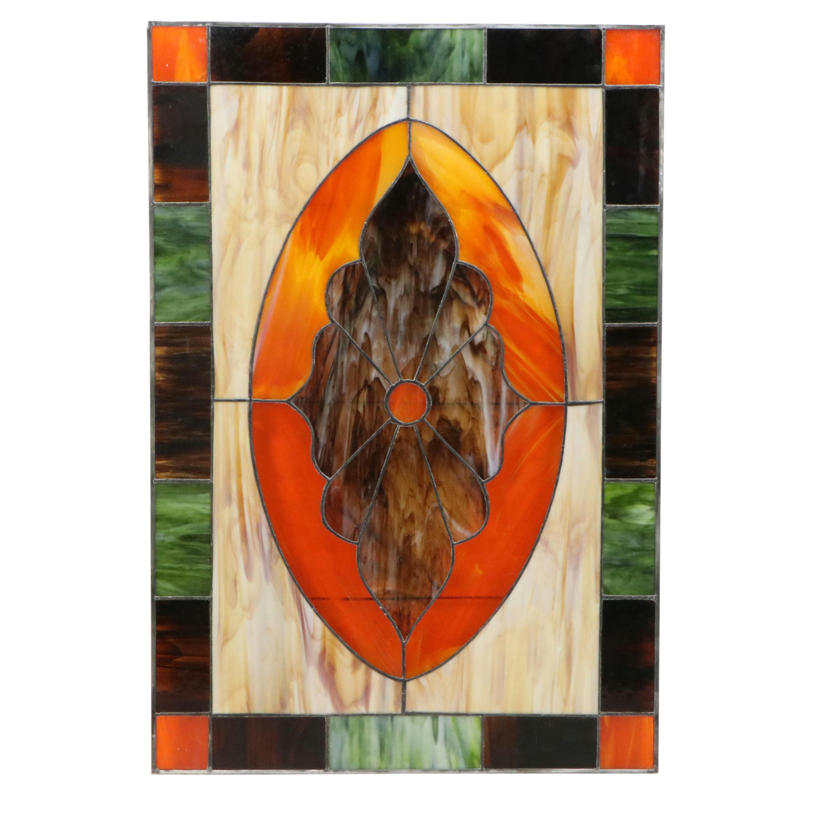 Pair of Leaded Stained Glass Windows