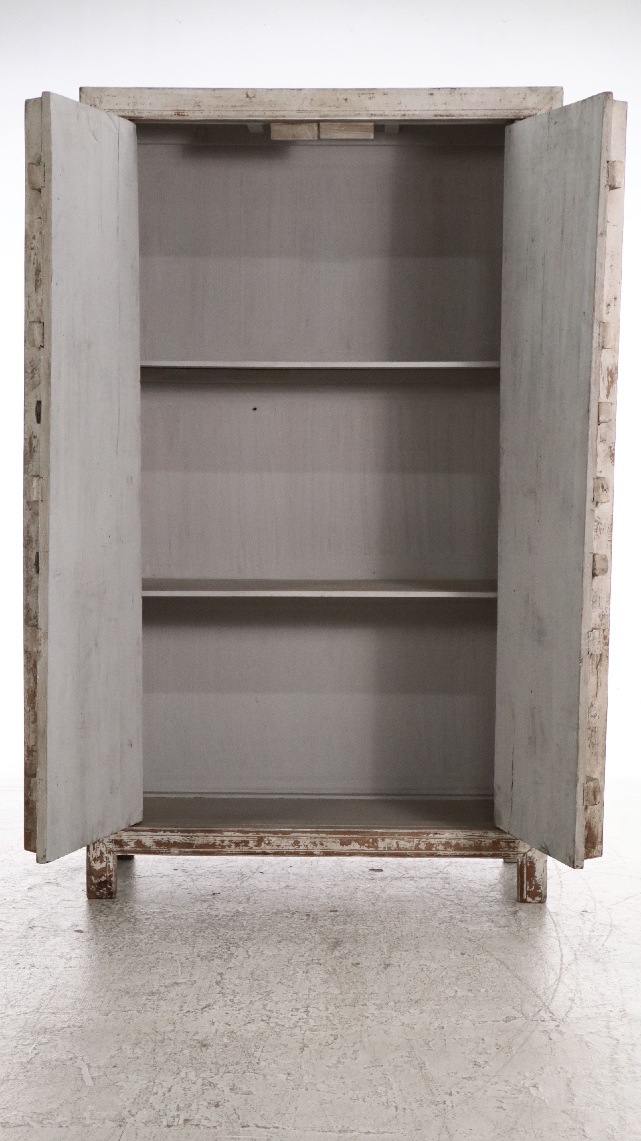 Southeast Asian Style Painted Wood Salvaged Door Armoire