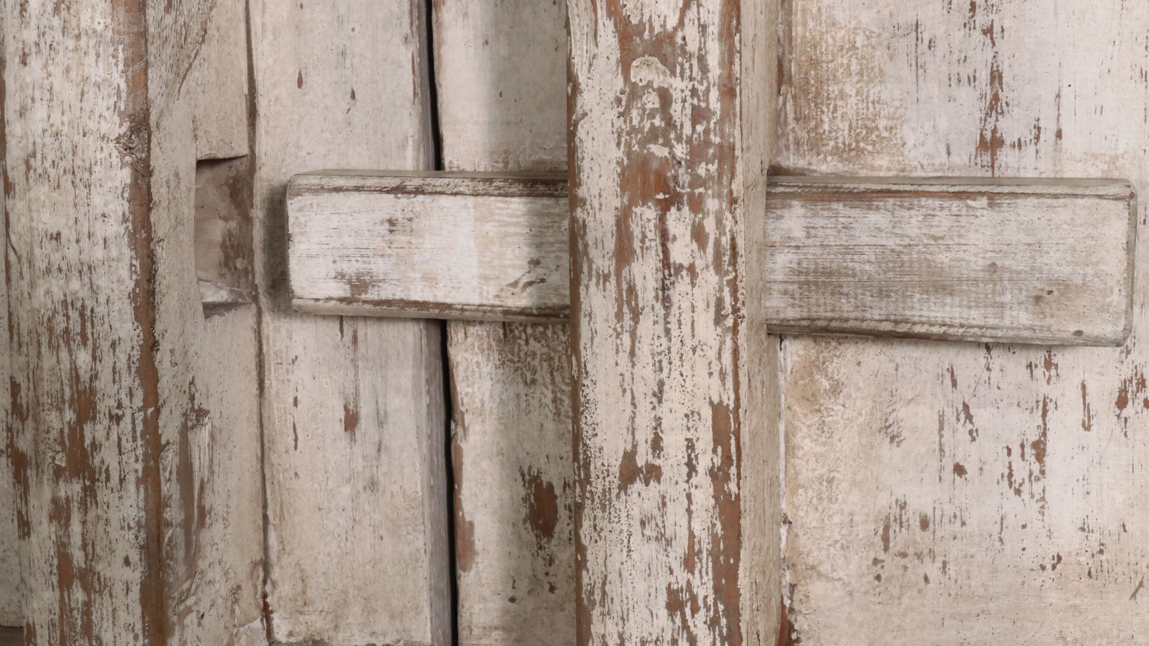 Southeast Asian Style Painted Wood Salvaged Door Armoire